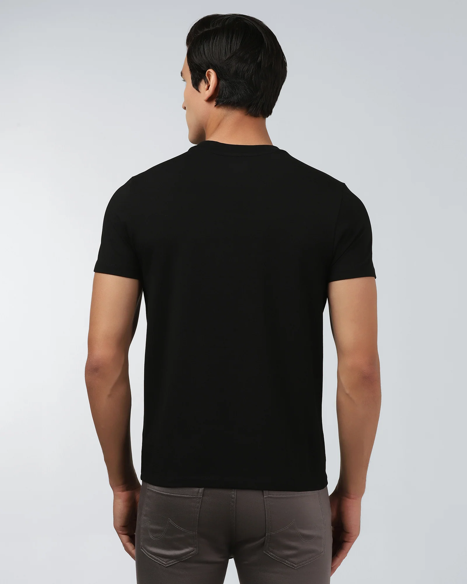 Black Crew Neck Printed T-Shirt - Sybill - Image 2