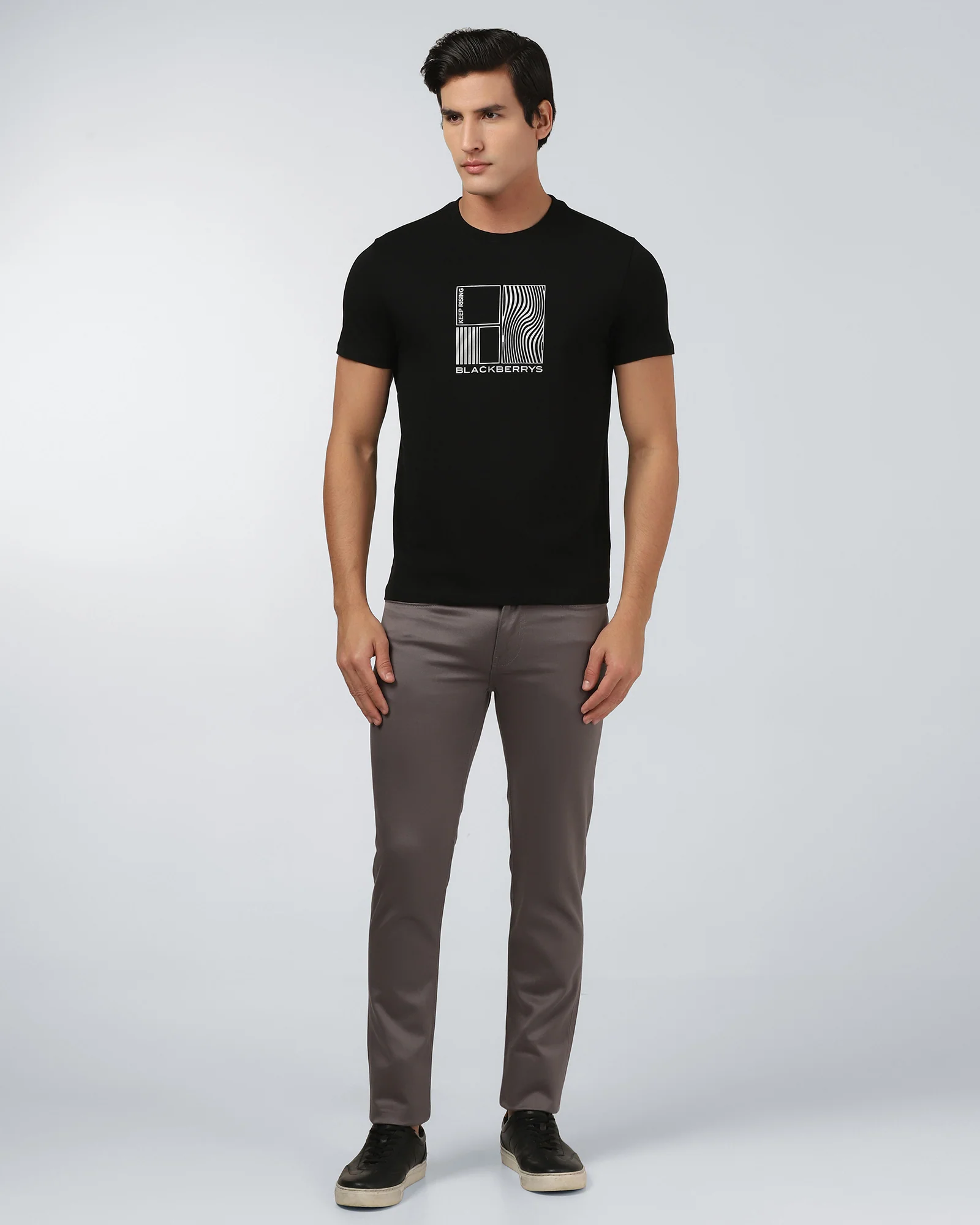 Black Crew Neck Printed T-Shirt - Sybill - Image 3