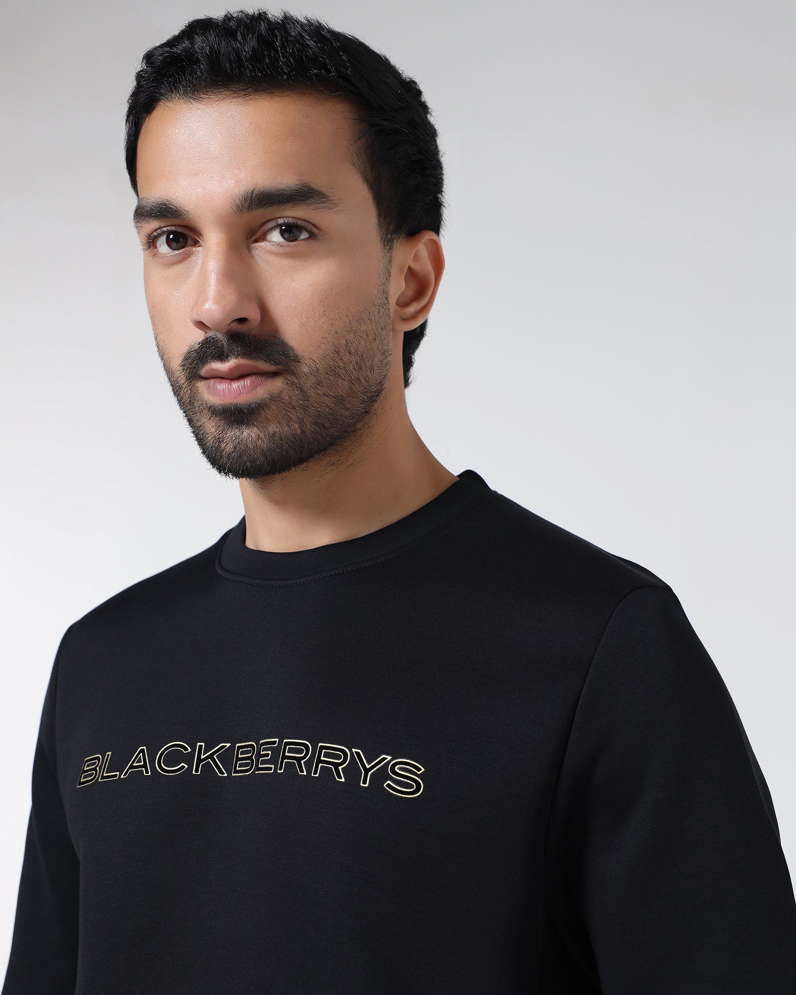 Black Crew Neck Solid Sweatshirt - Rio - Image 4