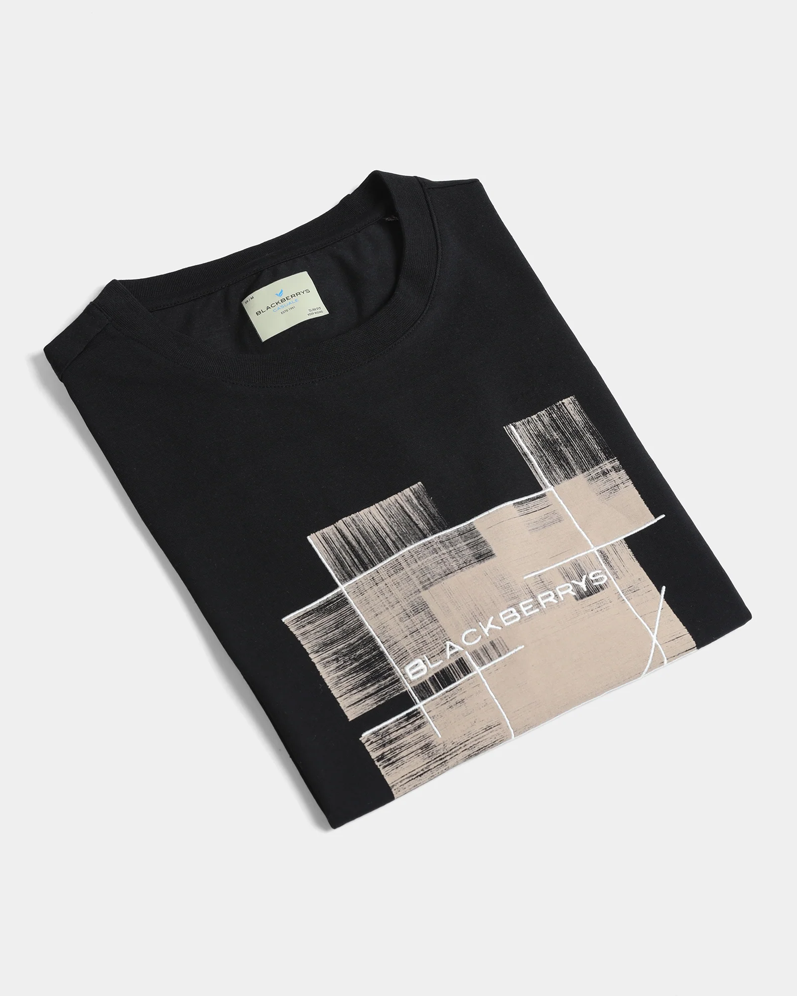 Black Crew Neck Solid T-Shirt - Rust - Image 5