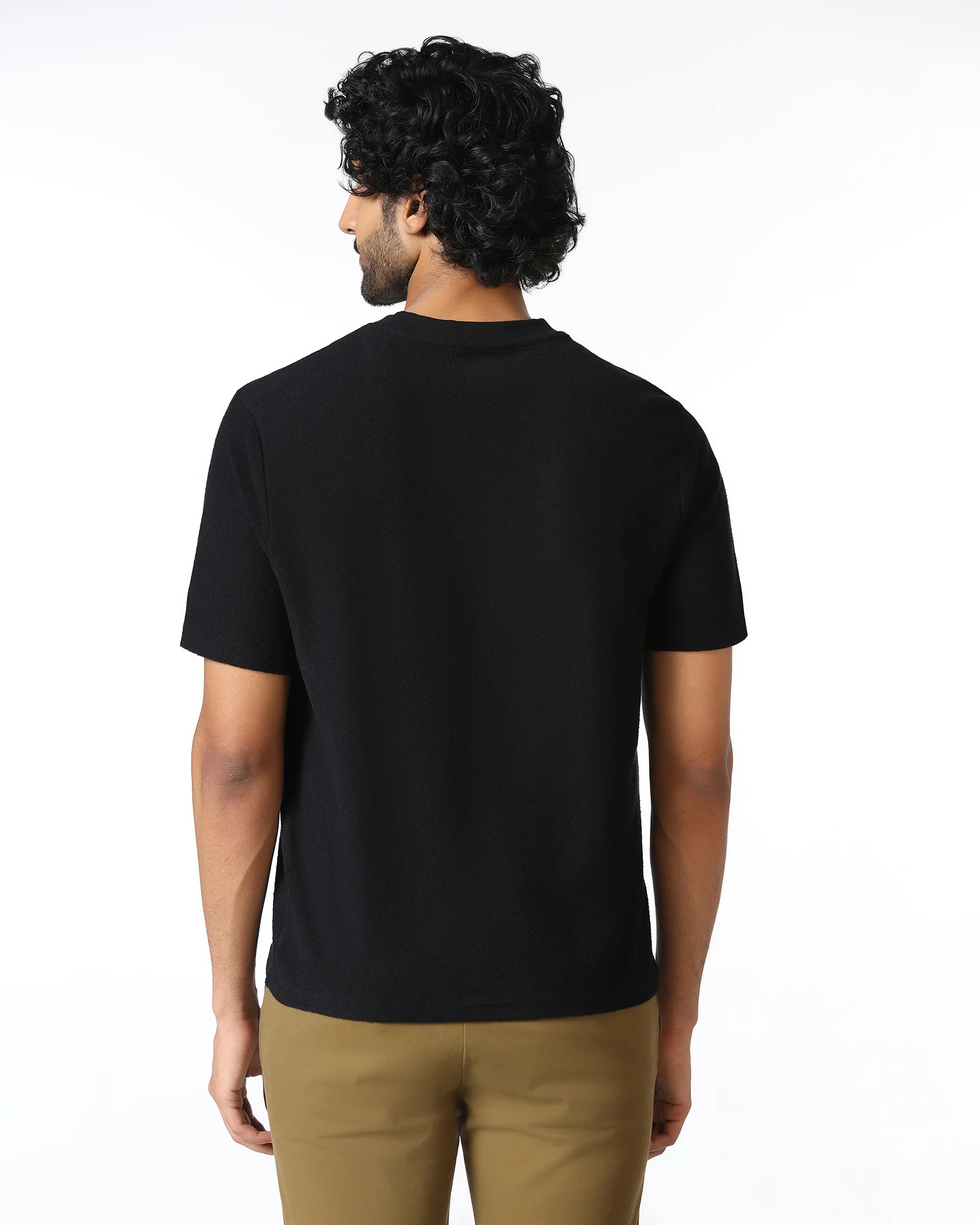 Black Relaxed Fit Printed T-Shirt - Abio - Image 2