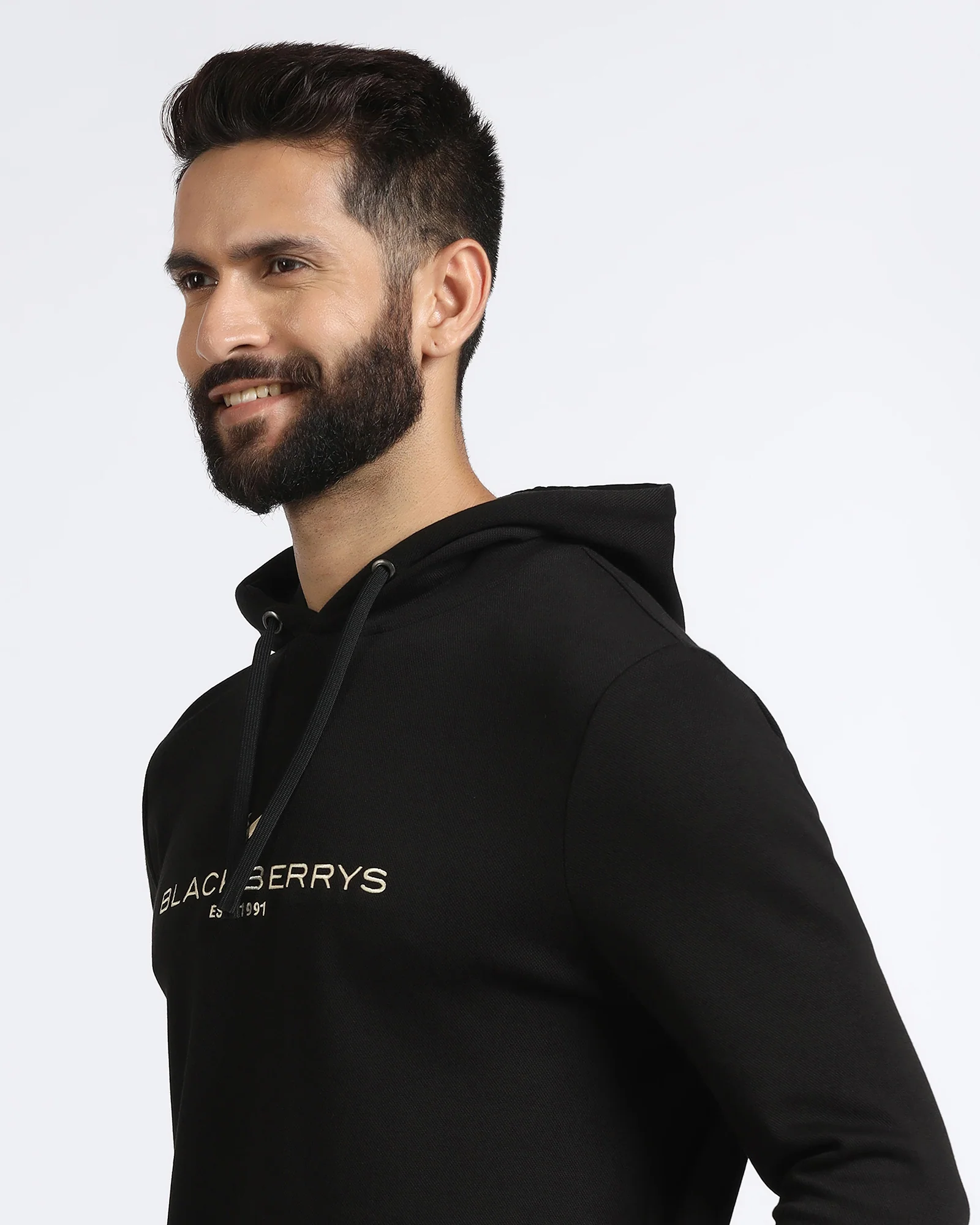 Black Hoodie Solid Sweatshirt - Yen - Image 4