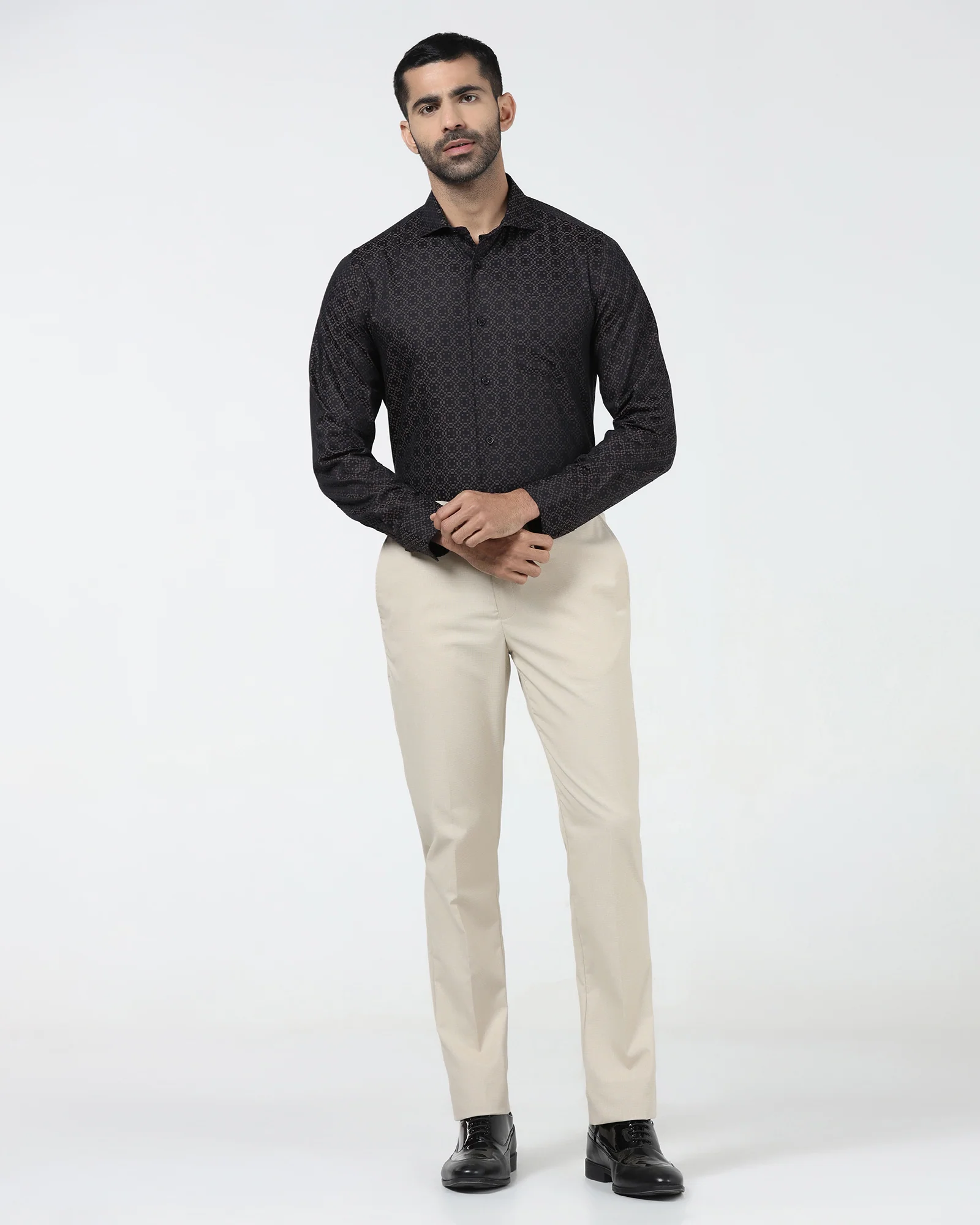 Black Jacquard Shirt - Alton - Image 3
