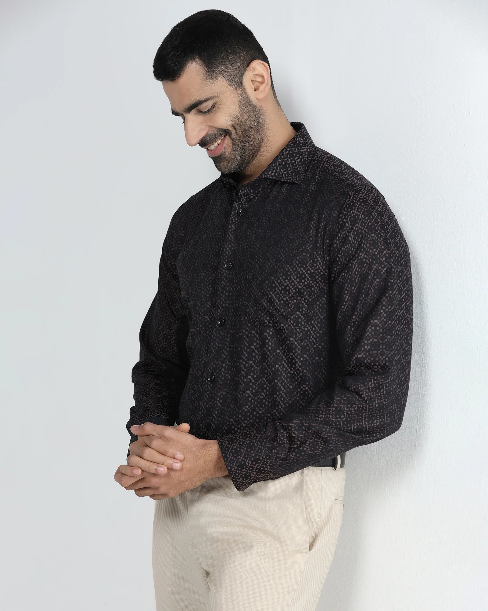 Black Jacquard Shirt - Alton - Image 7