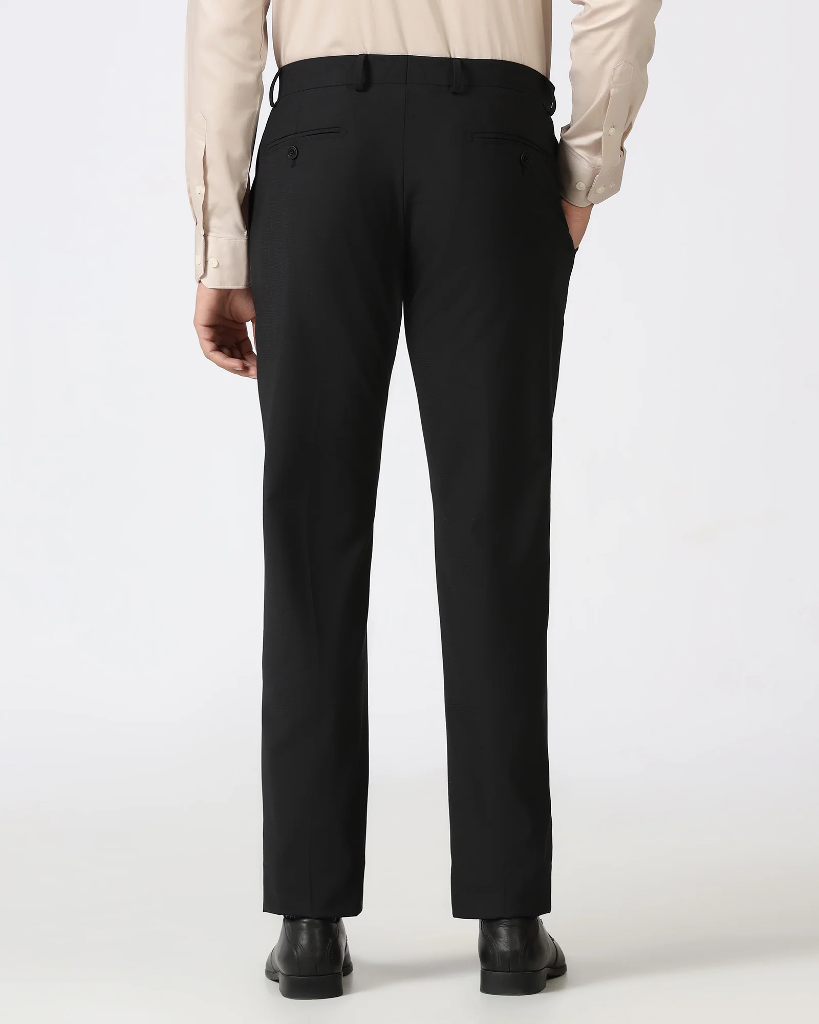 Black Luxe Check Trouser - Portwine - Image 2