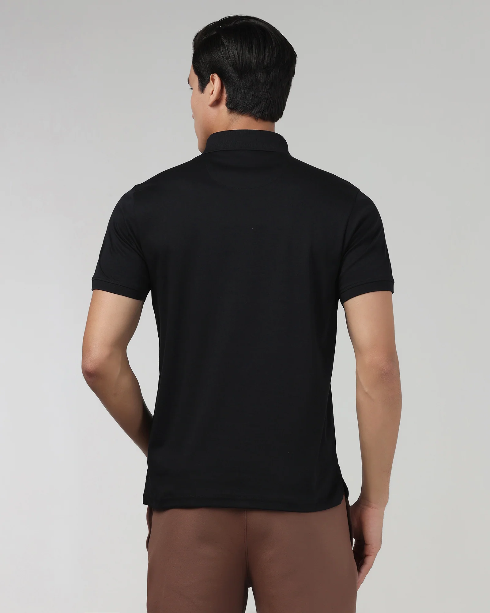 Black Luxe Solid Polo - Toll - Image 2