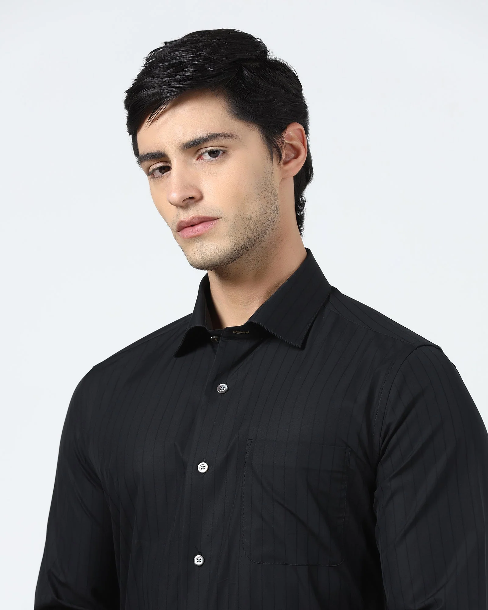 Black Luxe Stripe Shirt - Oscar - Image 4