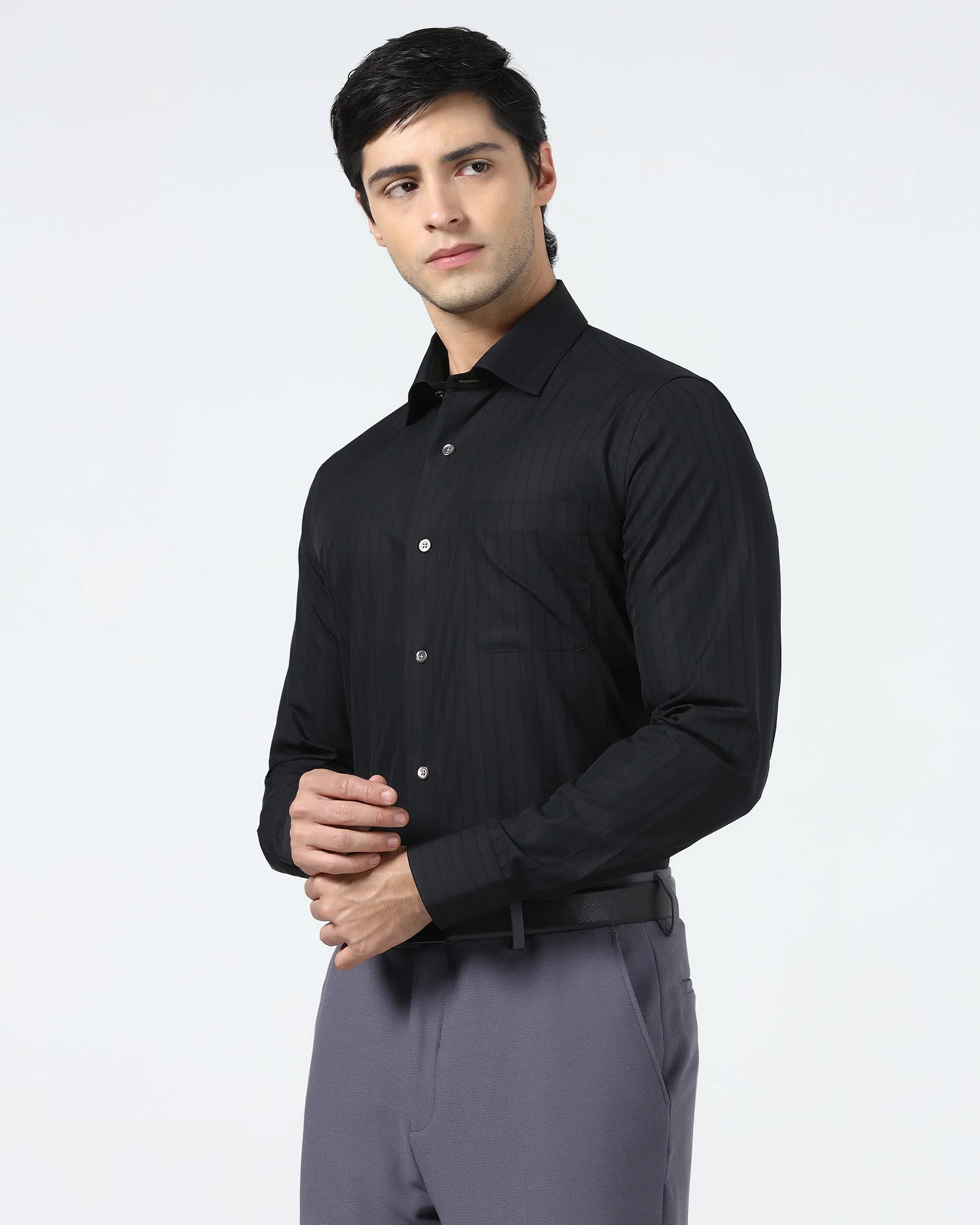 Black Luxe Stripe Shirt - Oscar - Image 9