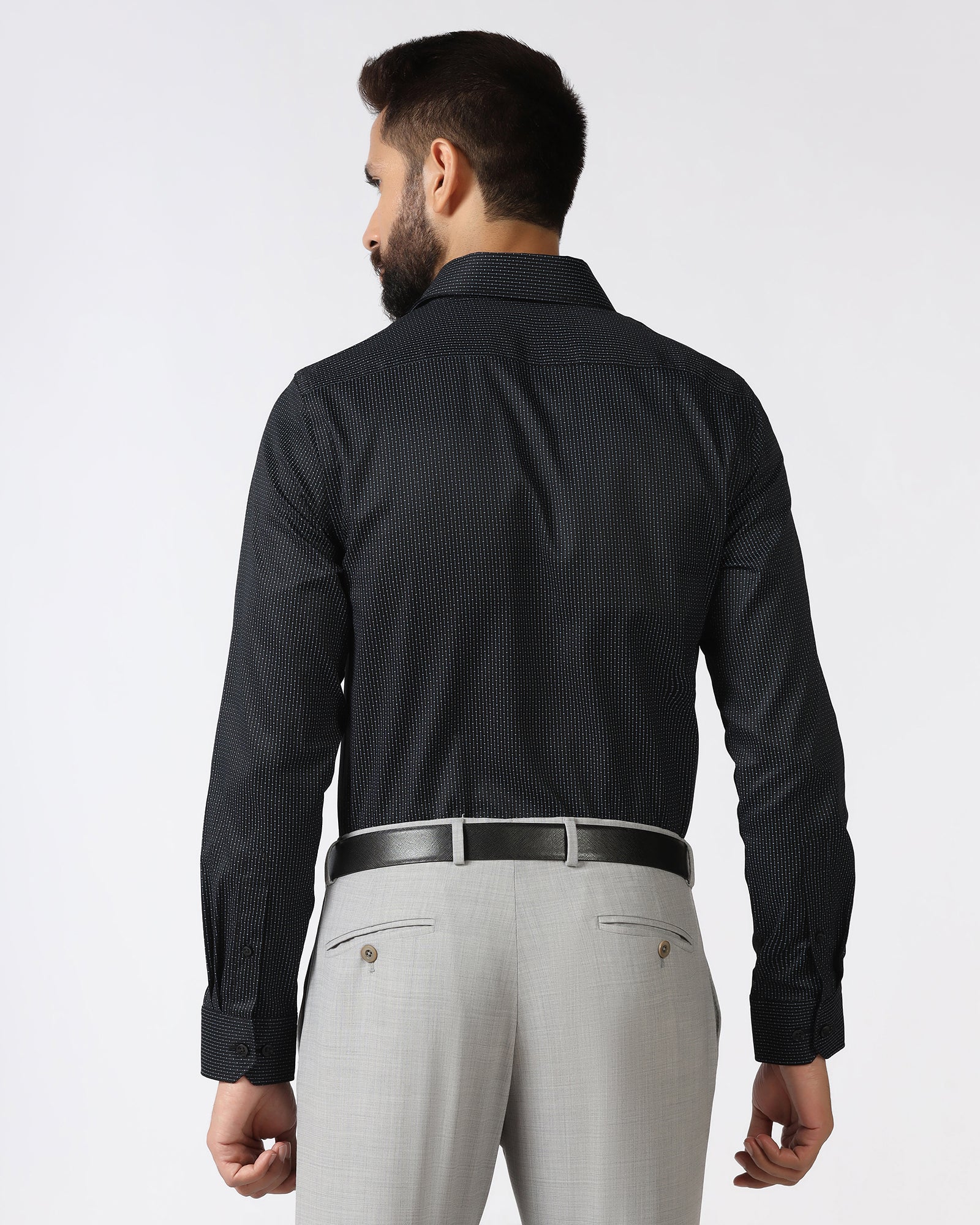 Black Unwrinkle Printed Shirt - Radiant - Image 2