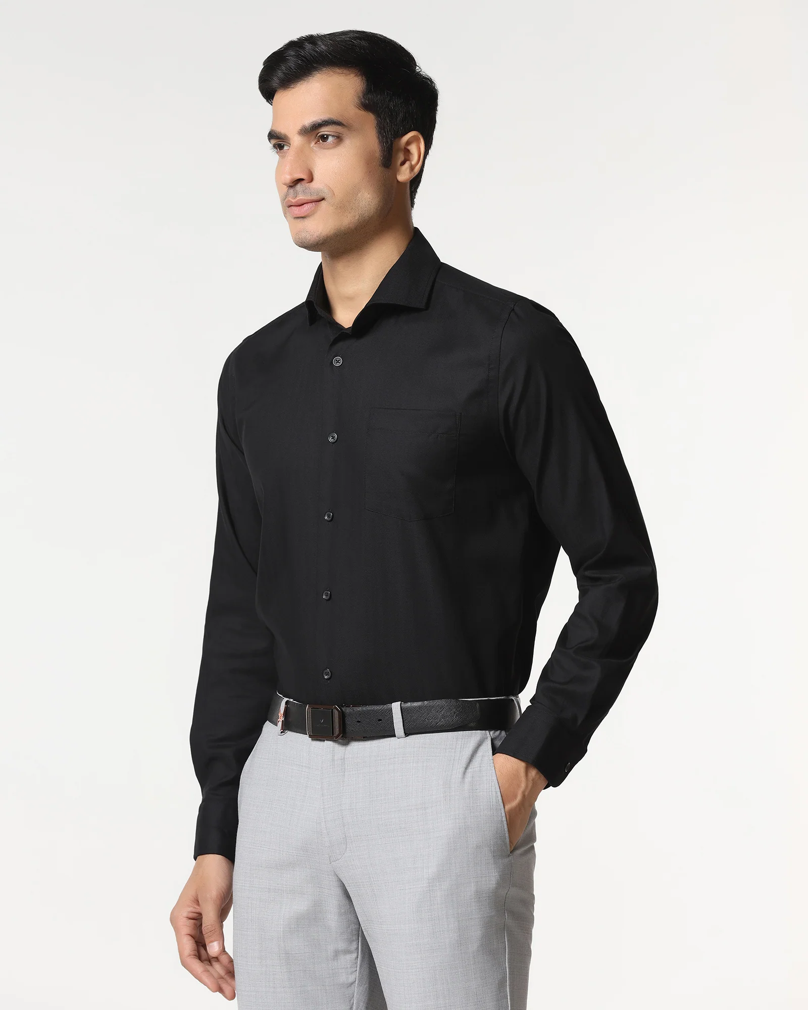 Black Non Iron Stripe Shirt - Cooper - Image 8