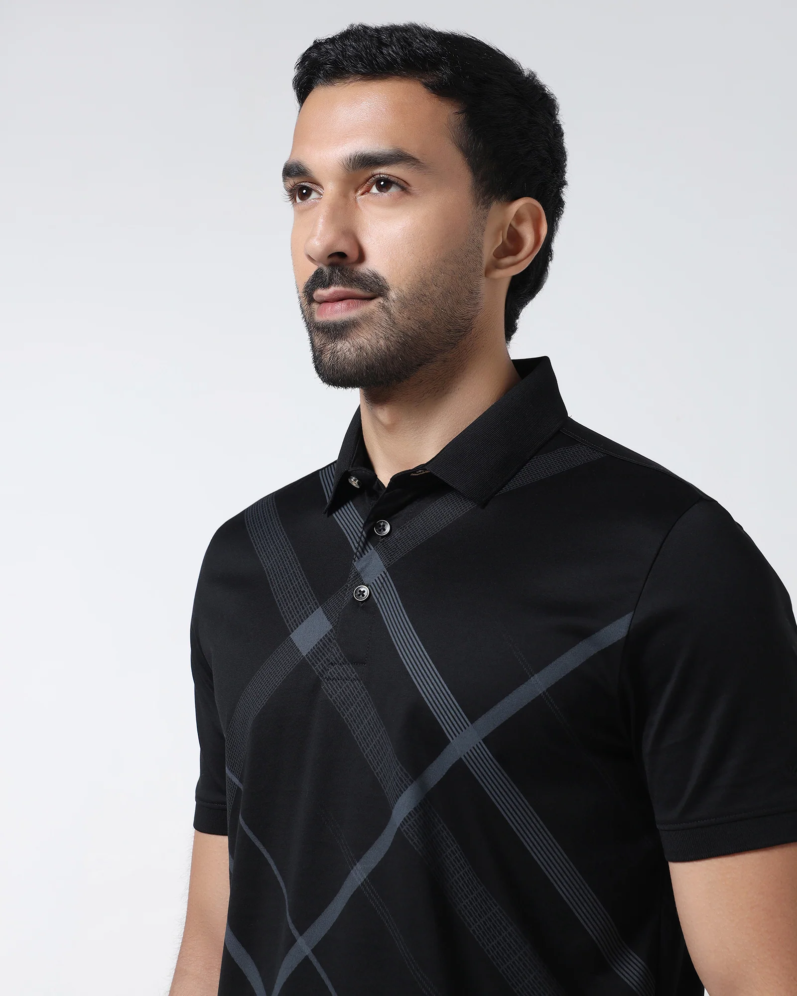Black Printed Polo - Tokyo - Image 4