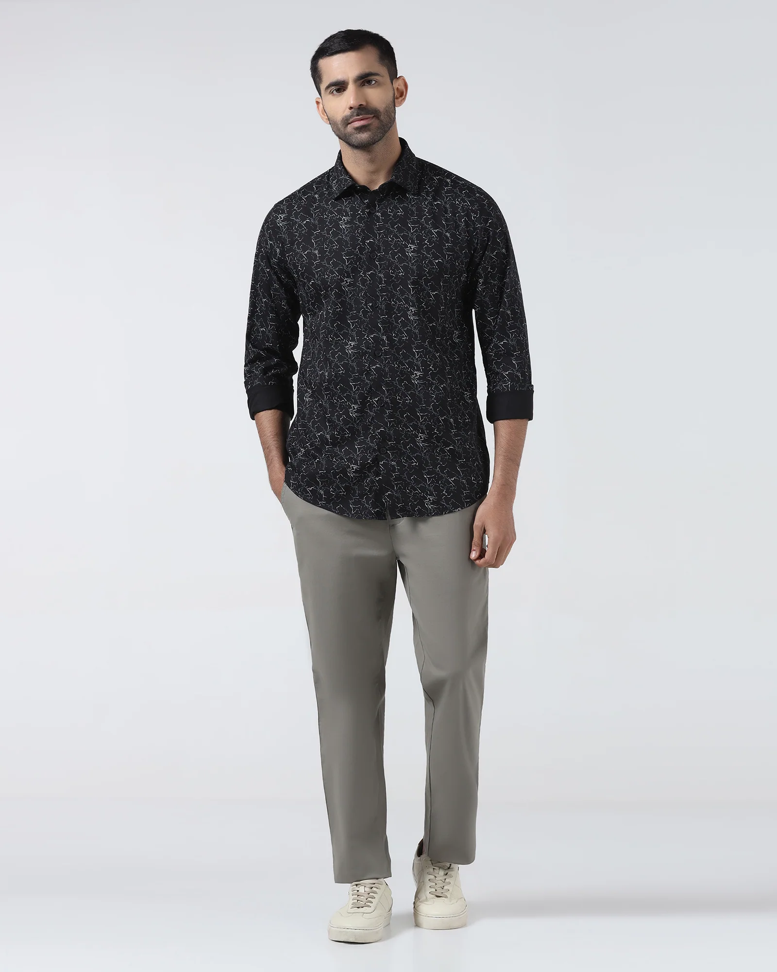 Black Printed Shirt - Hoden - Image 3