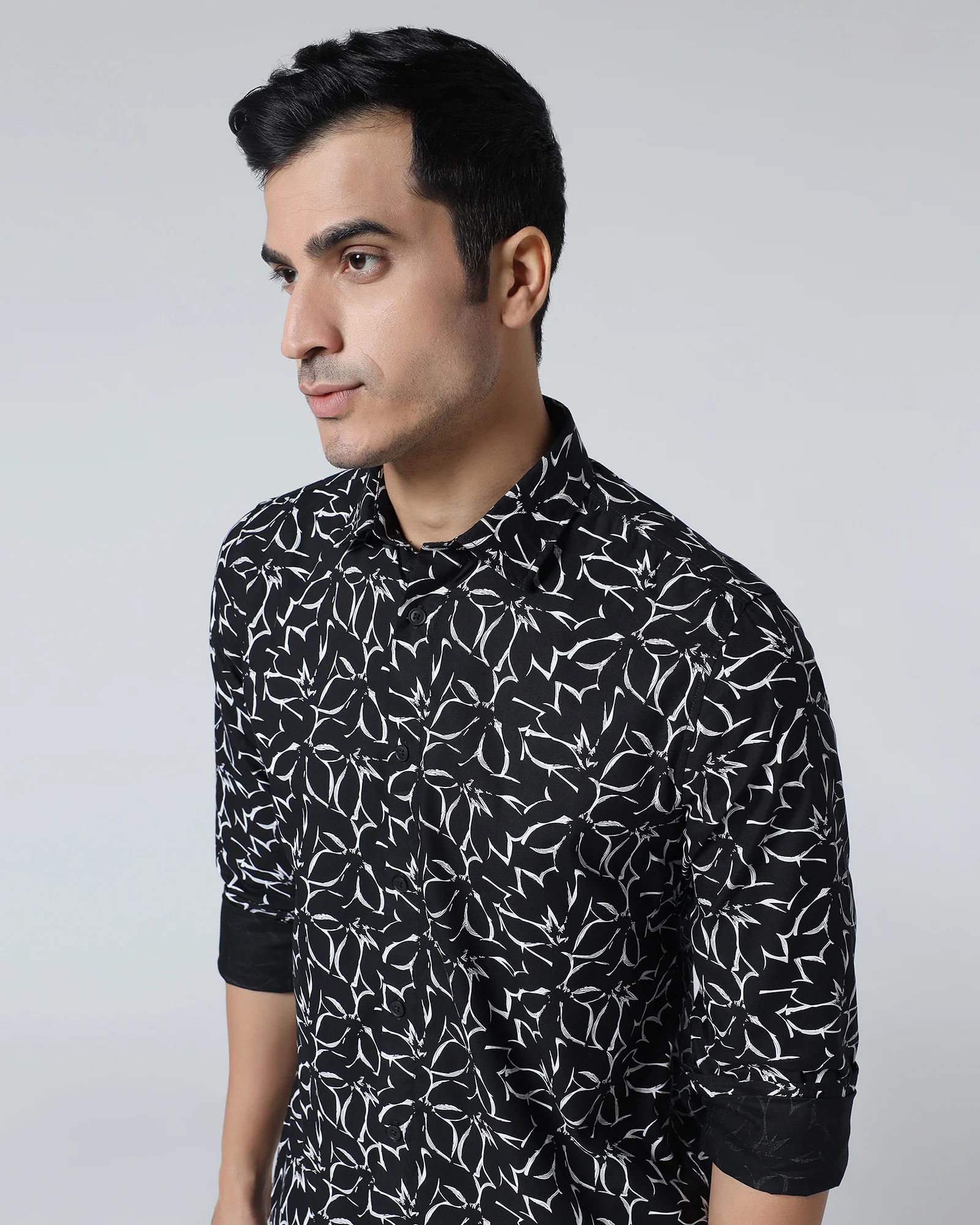 Black Printed Shirt - Marcen - Image 4