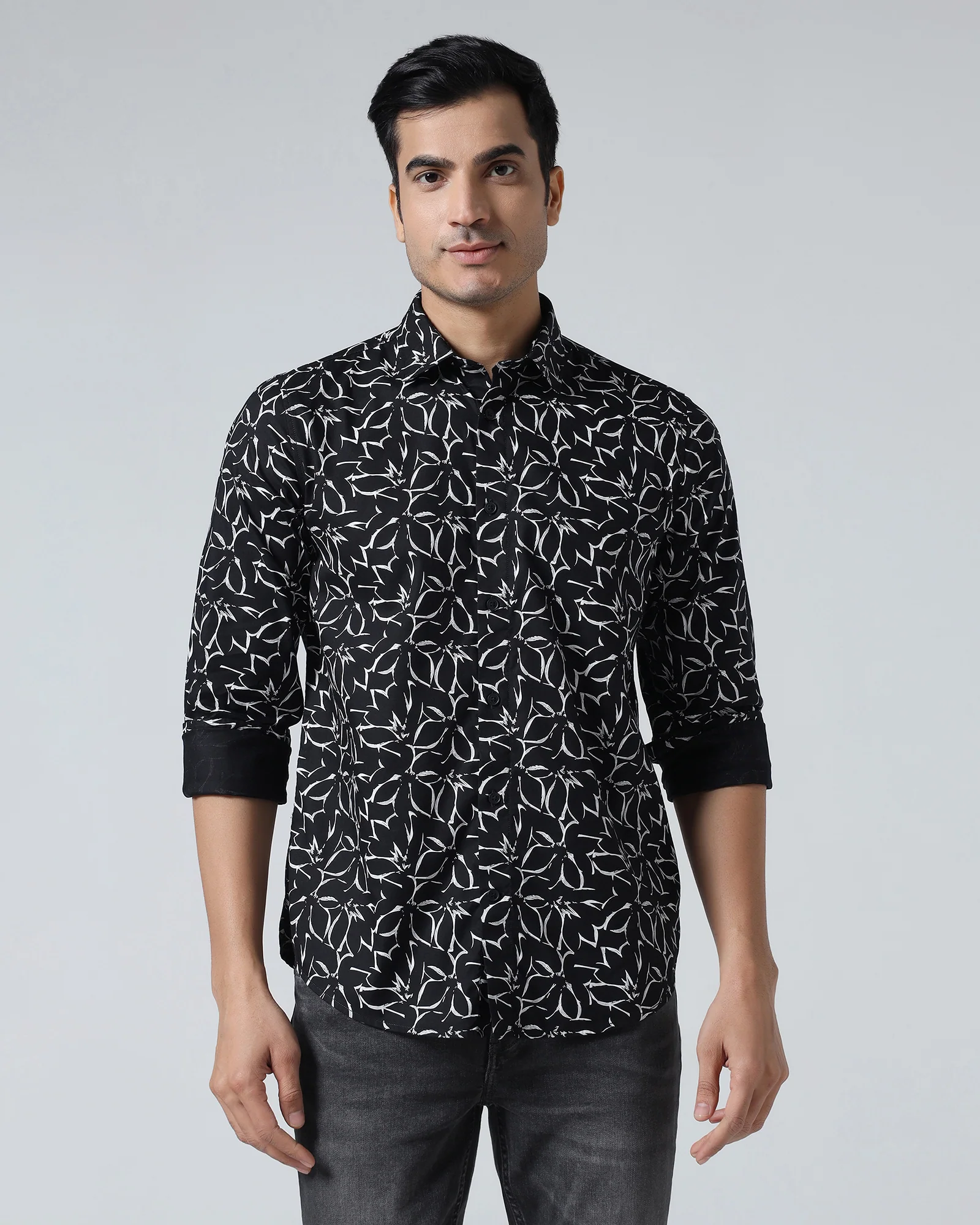 Black Printed Shirt - Marcen - Image 8
