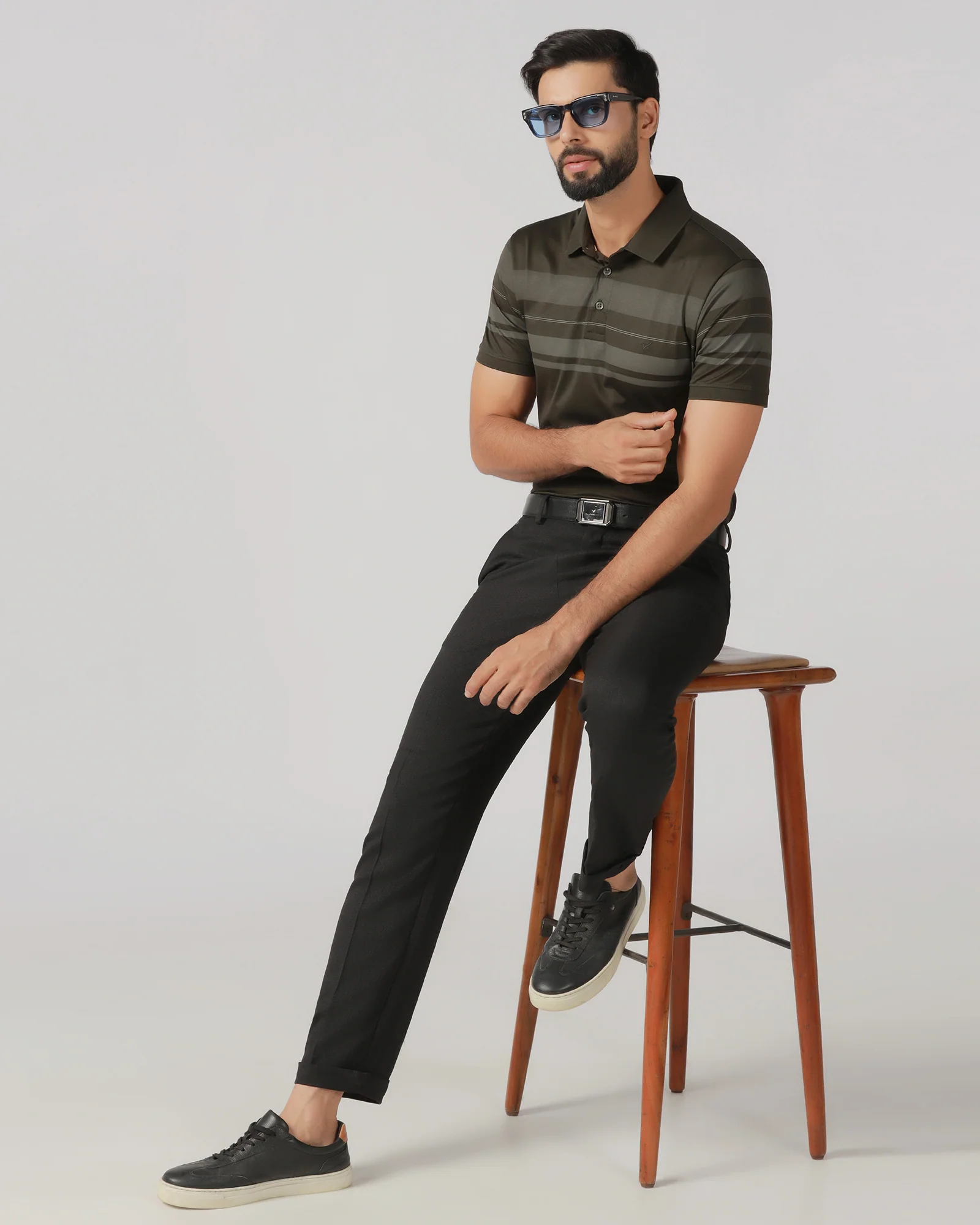Black Relaxed Fit Textured Trouser - Oaksmith - Image 5