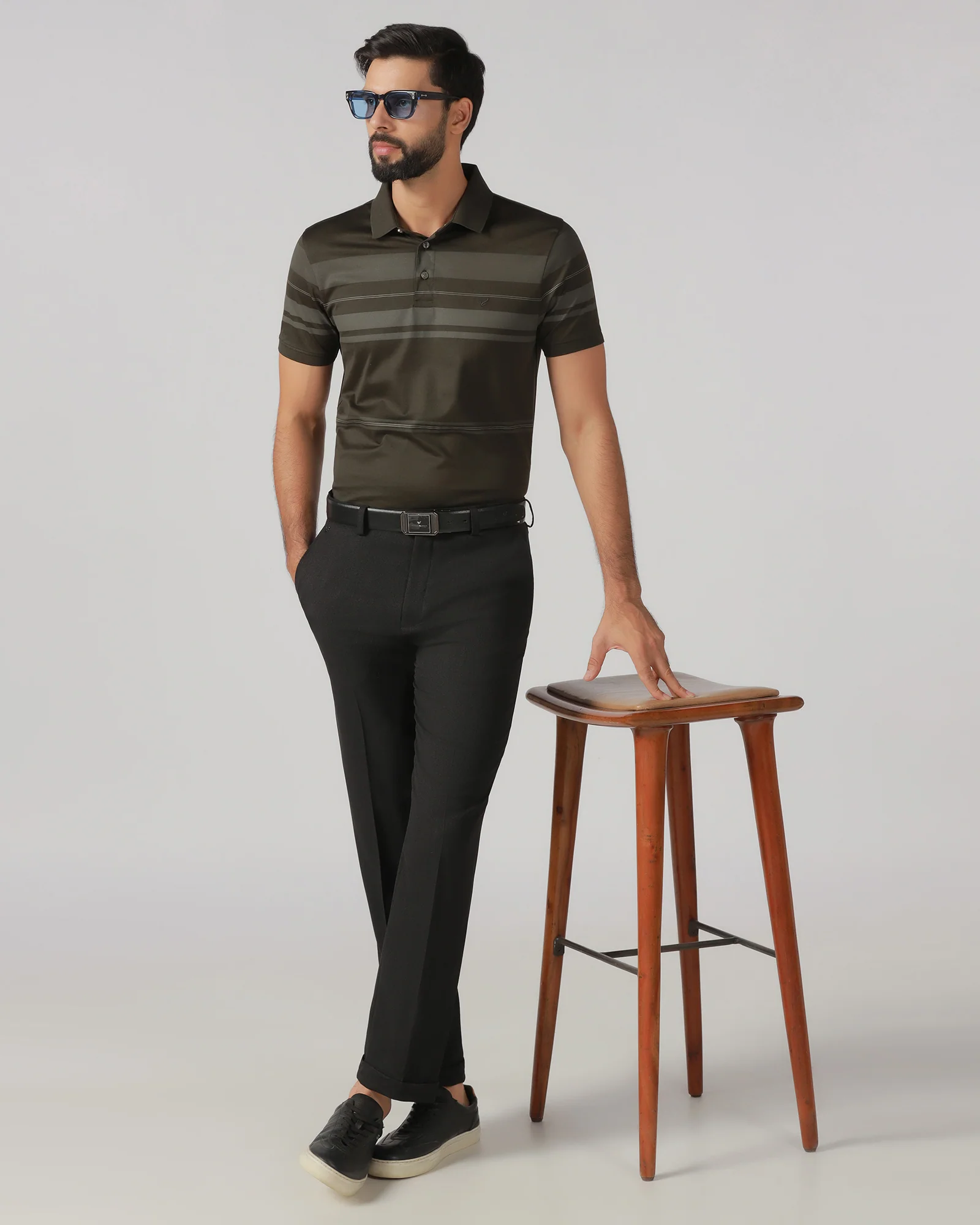 Black Relaxed Fit Textured Trouser - Oaksmith - Image 6