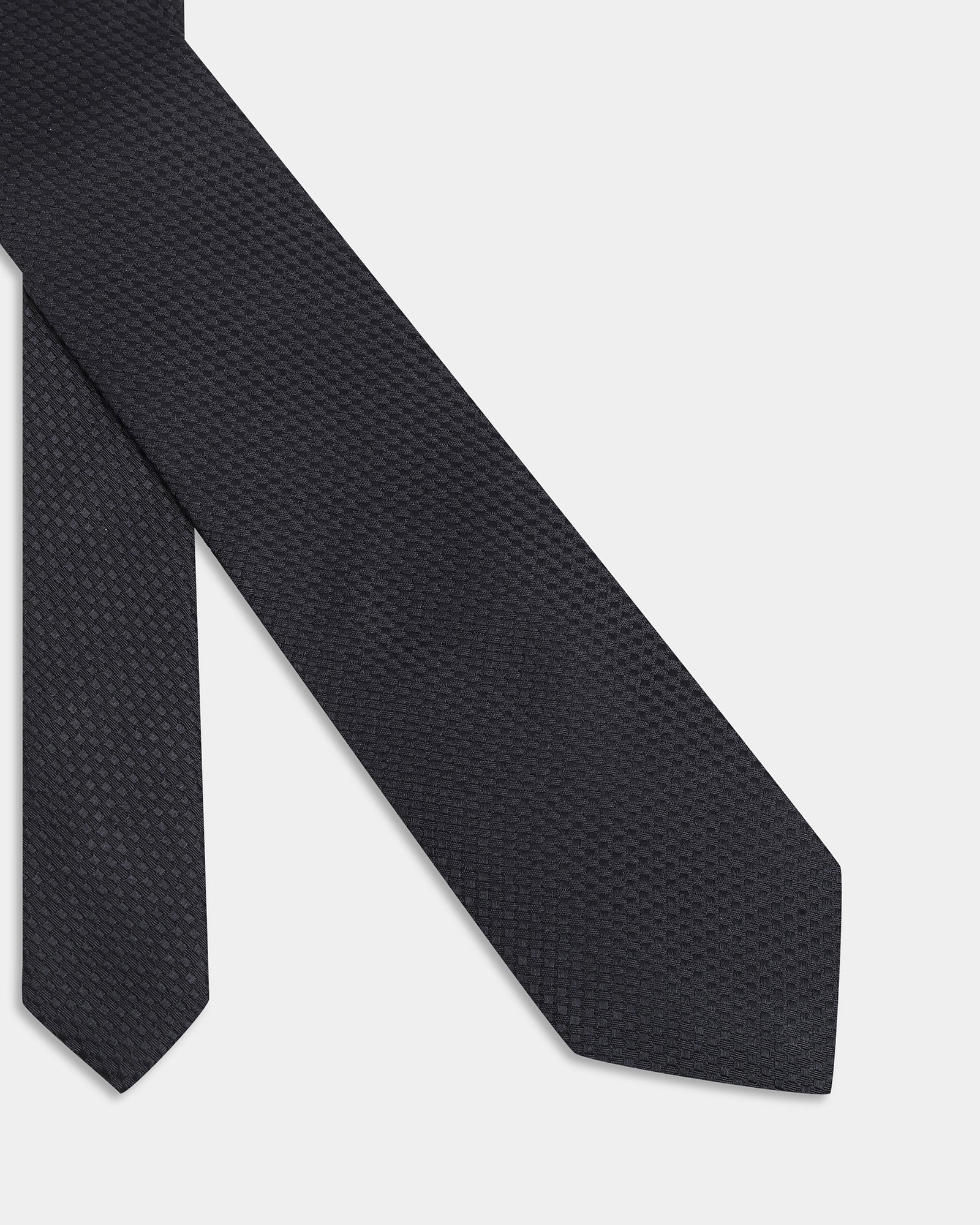 Black Silk Jacquard Tie - Aglow - Image 2