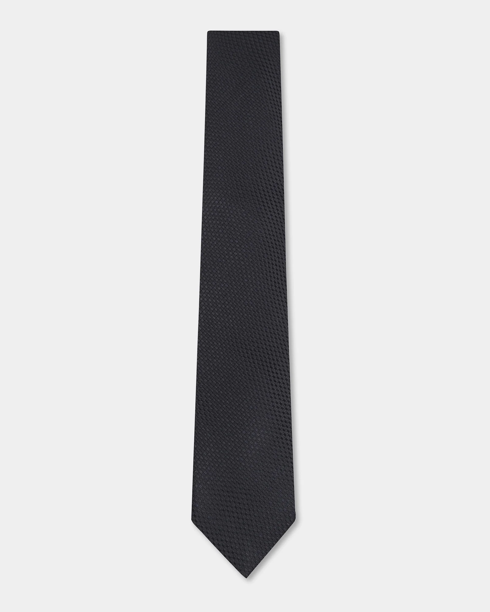 Black Silk Jacquard Tie - Aglow - Image 4