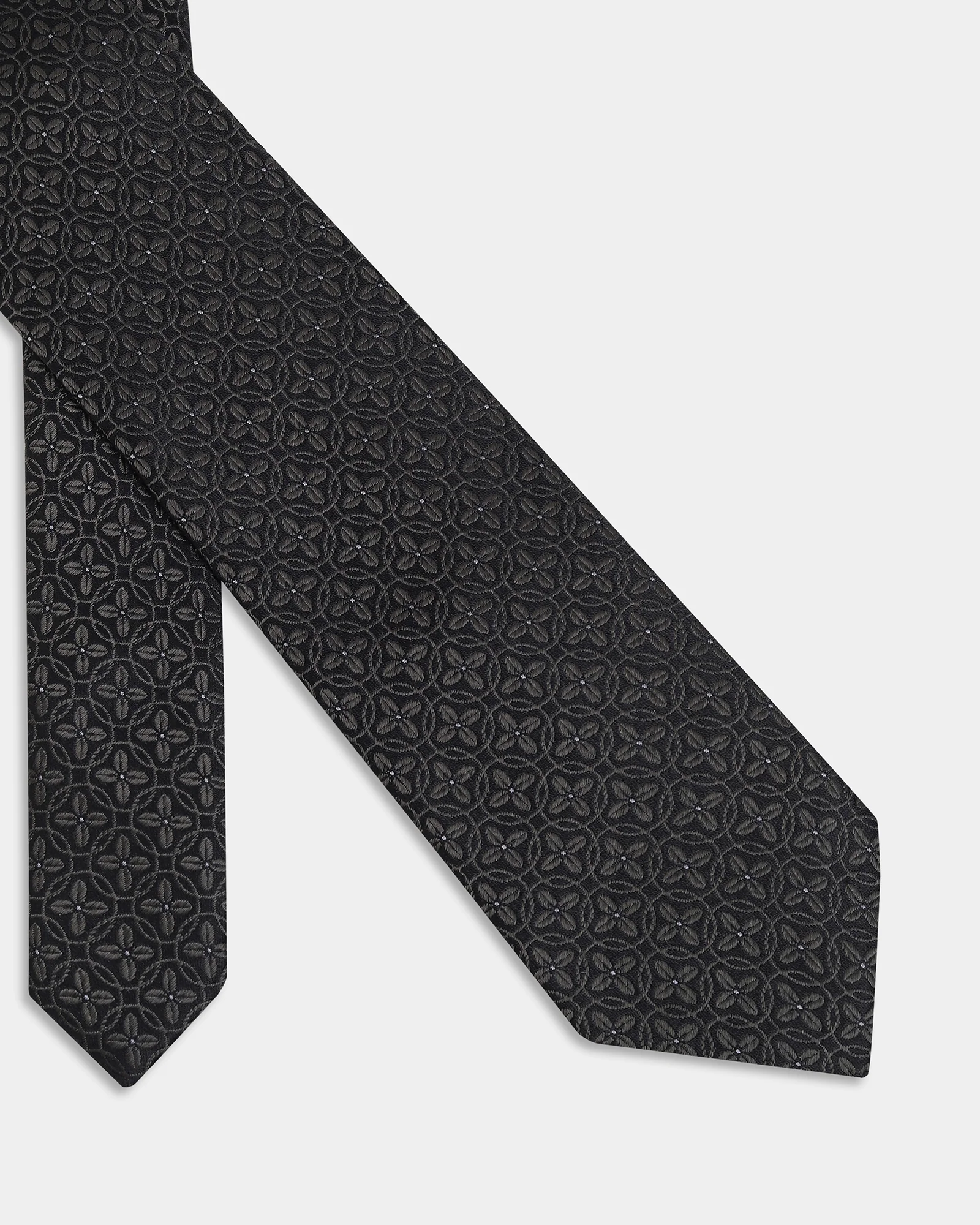 Black Silk Jacquard Tie - Airy - Image 2