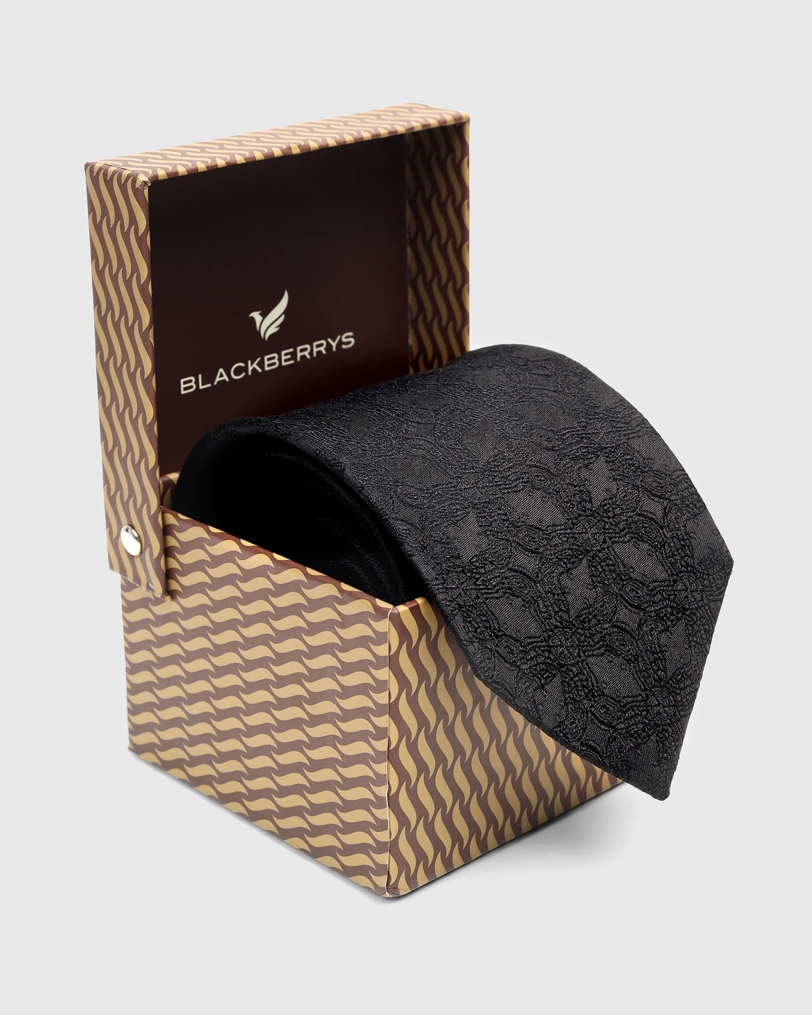 Black Silk Jacquard Tie - Wade - Image 6