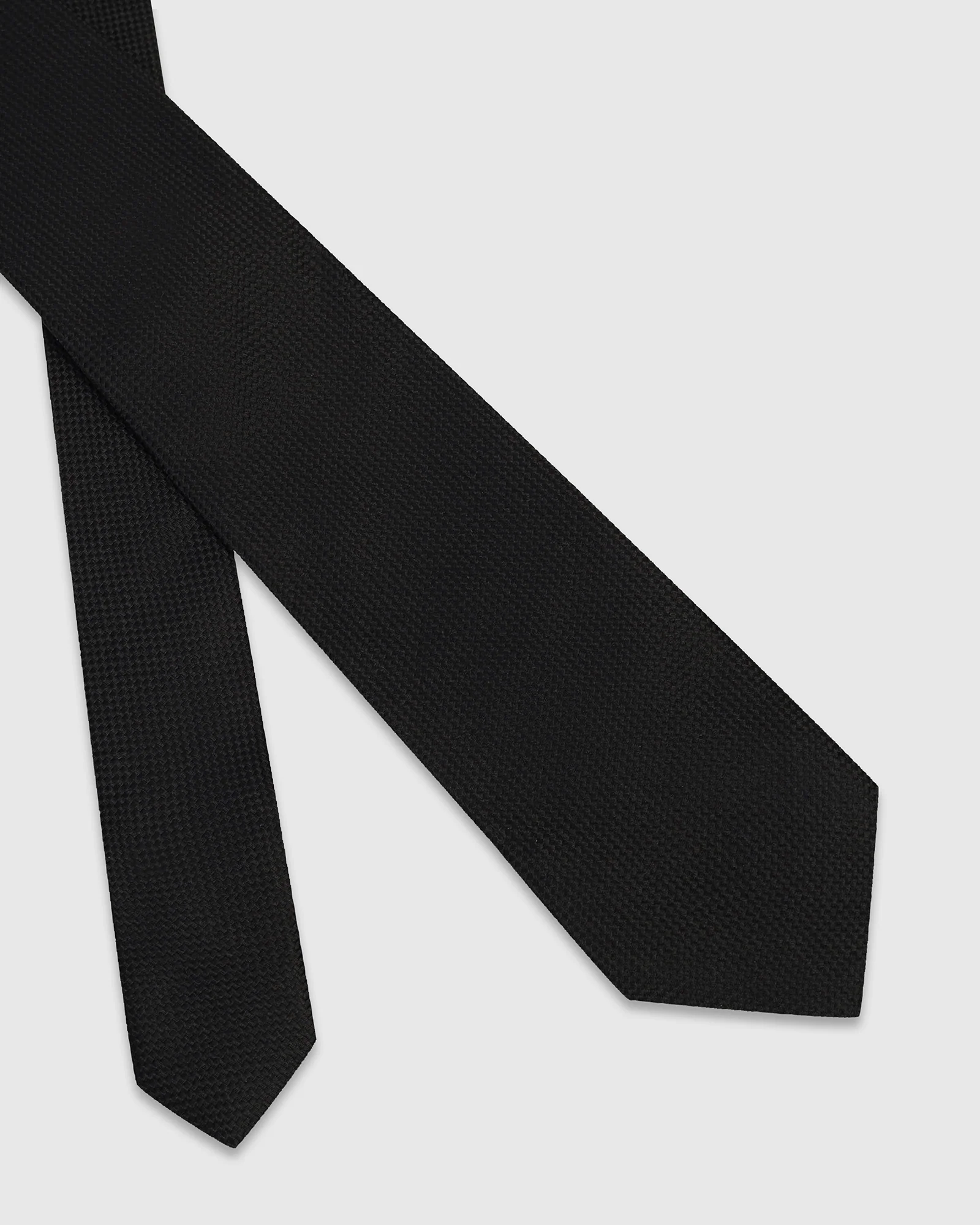 Black Silk Jacquard Tie - Waldorf - Image 3