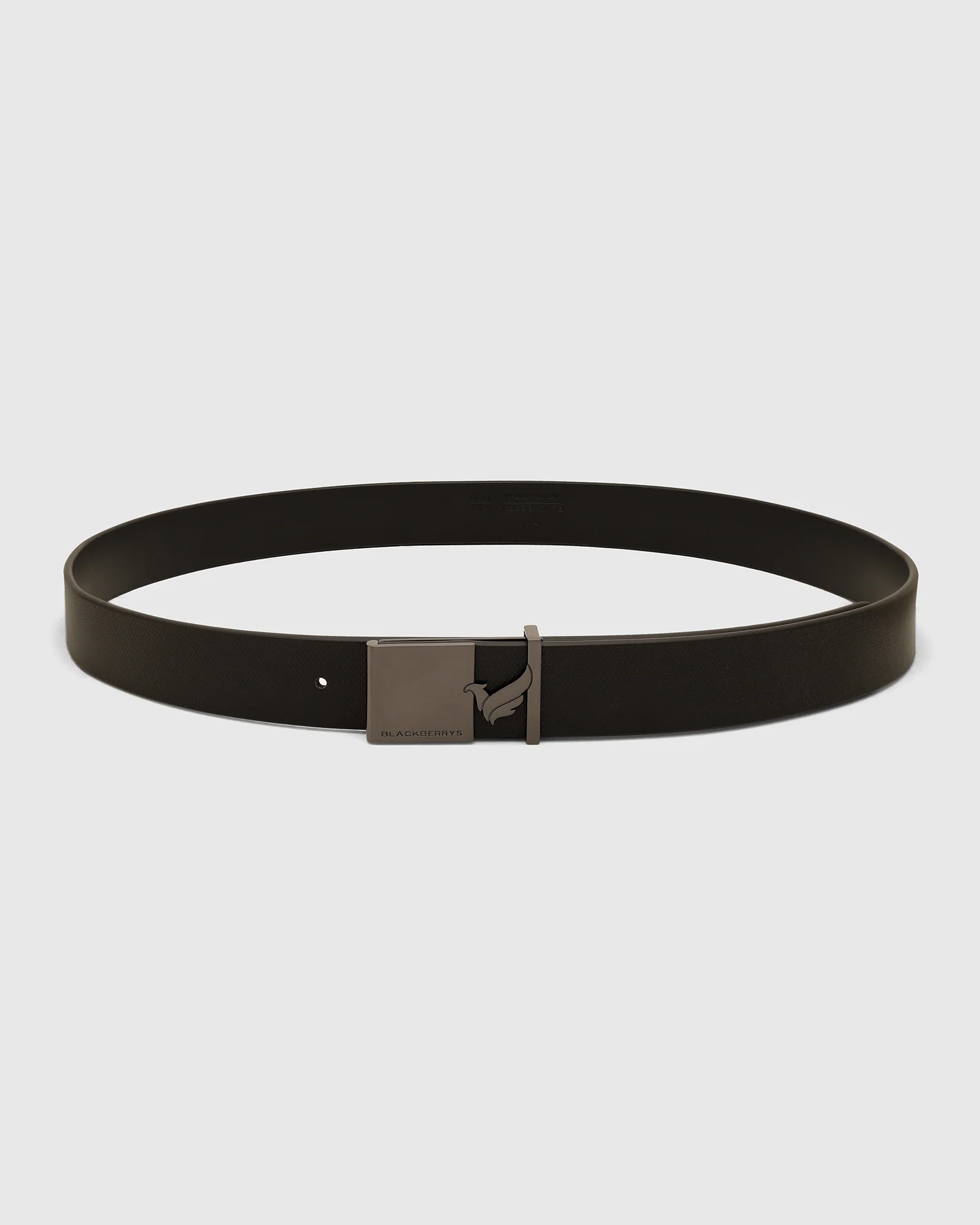 Leather Black Solid Belt - White - Image 4