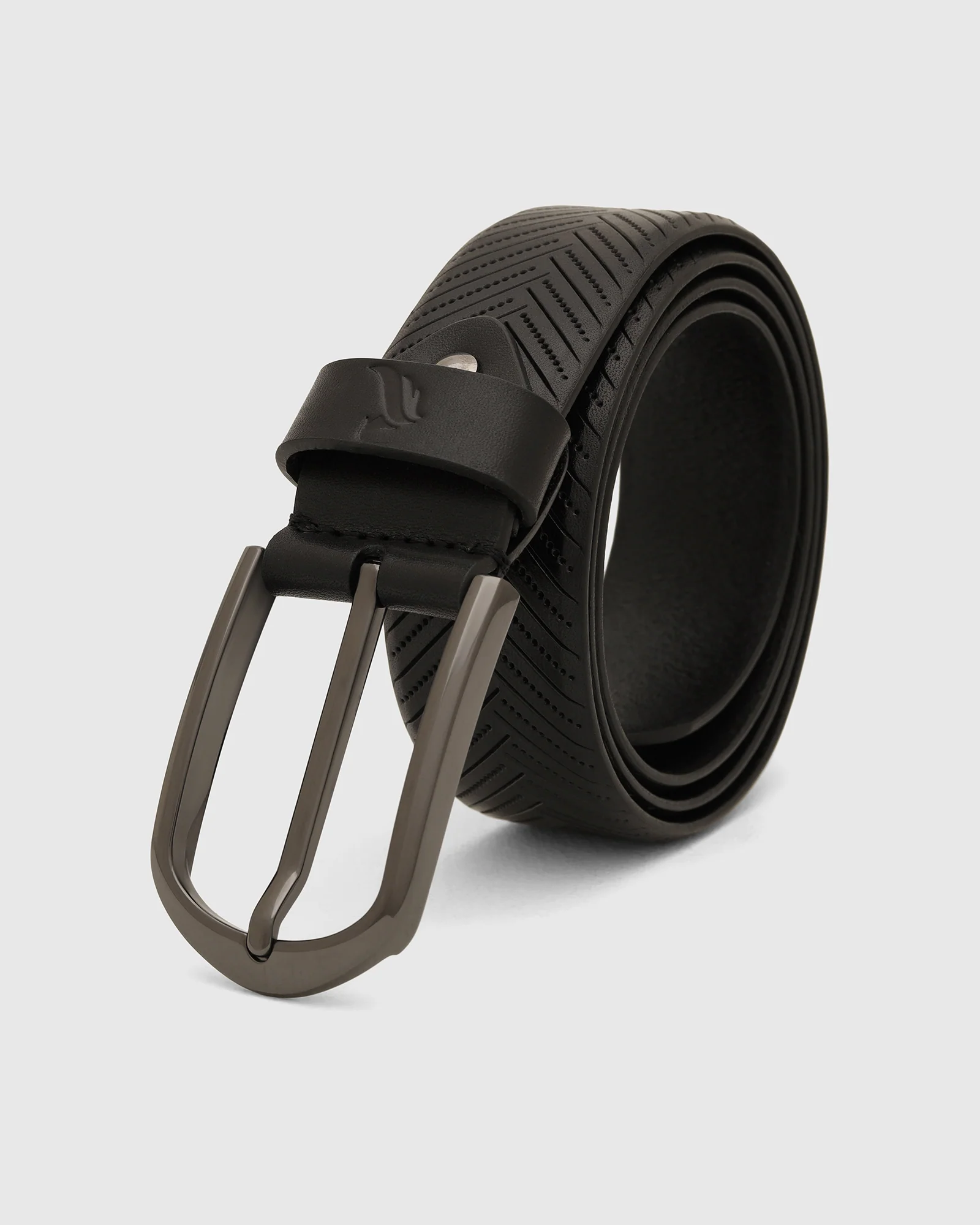 Leather Black Solid Belt - Wiston - Image 3