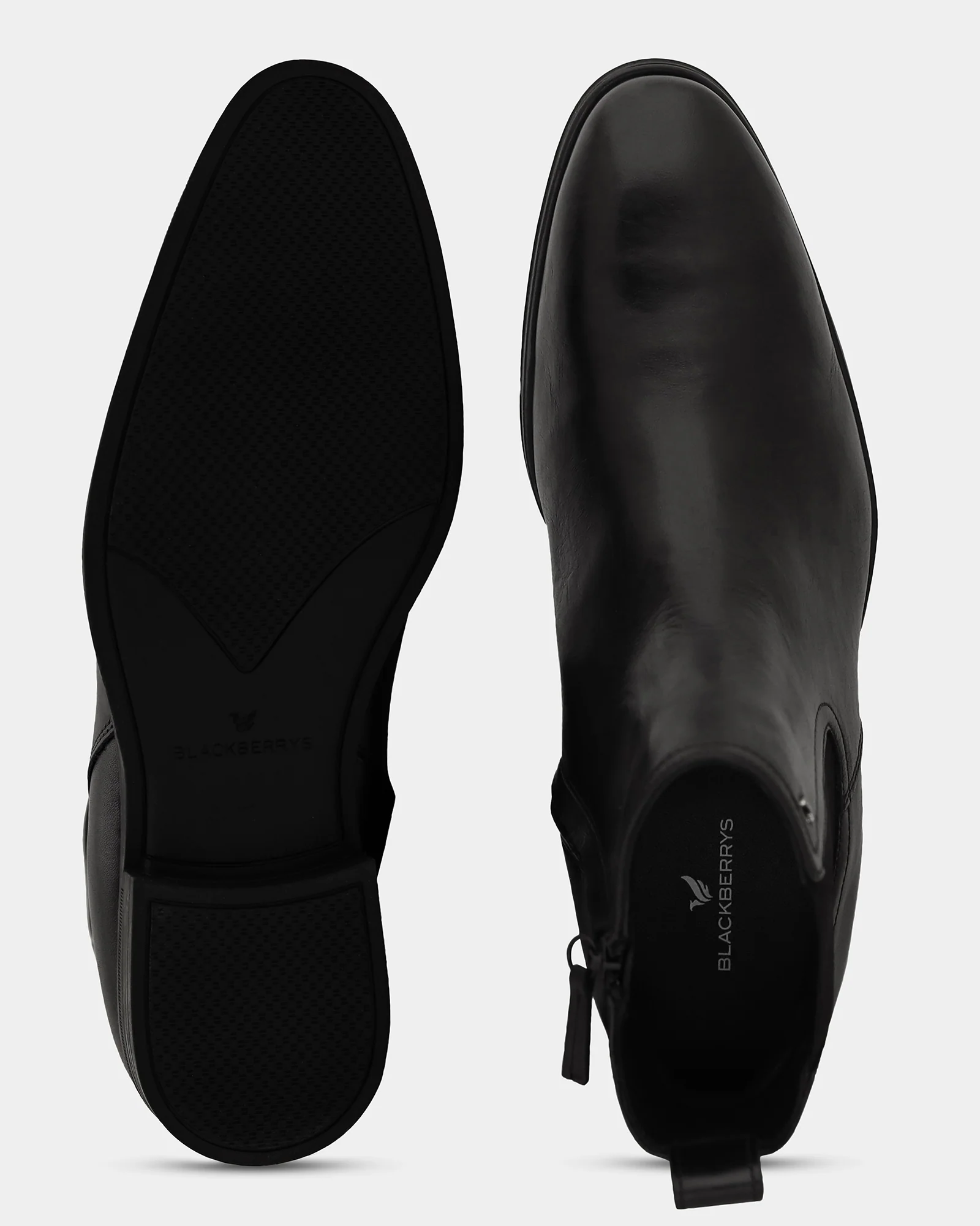 Black Leather Boots With Zipper - Wrayy - Image 2