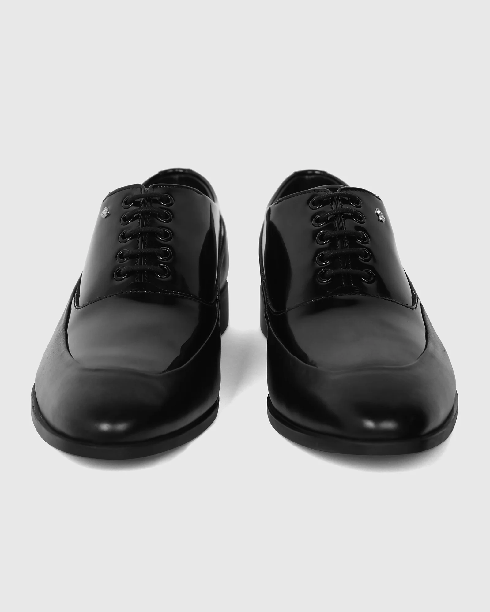 Black Solid Oxford Shoes - Tall New - Image 5