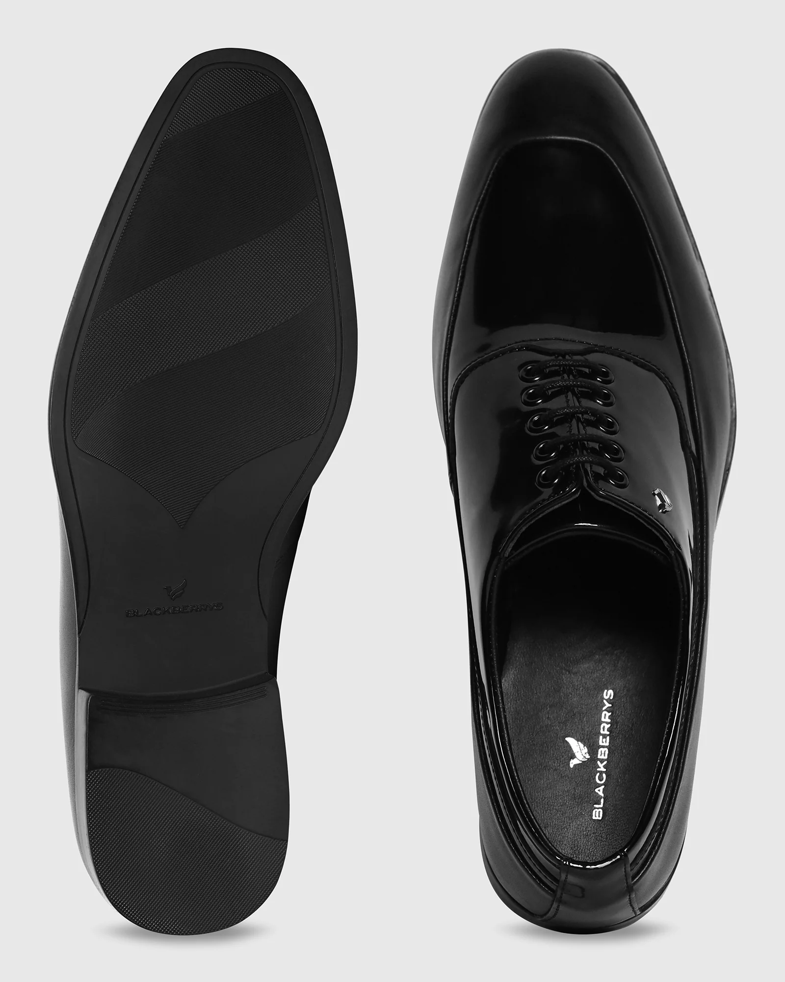 Black Solid Oxford Shoes - Tall New - Image 7