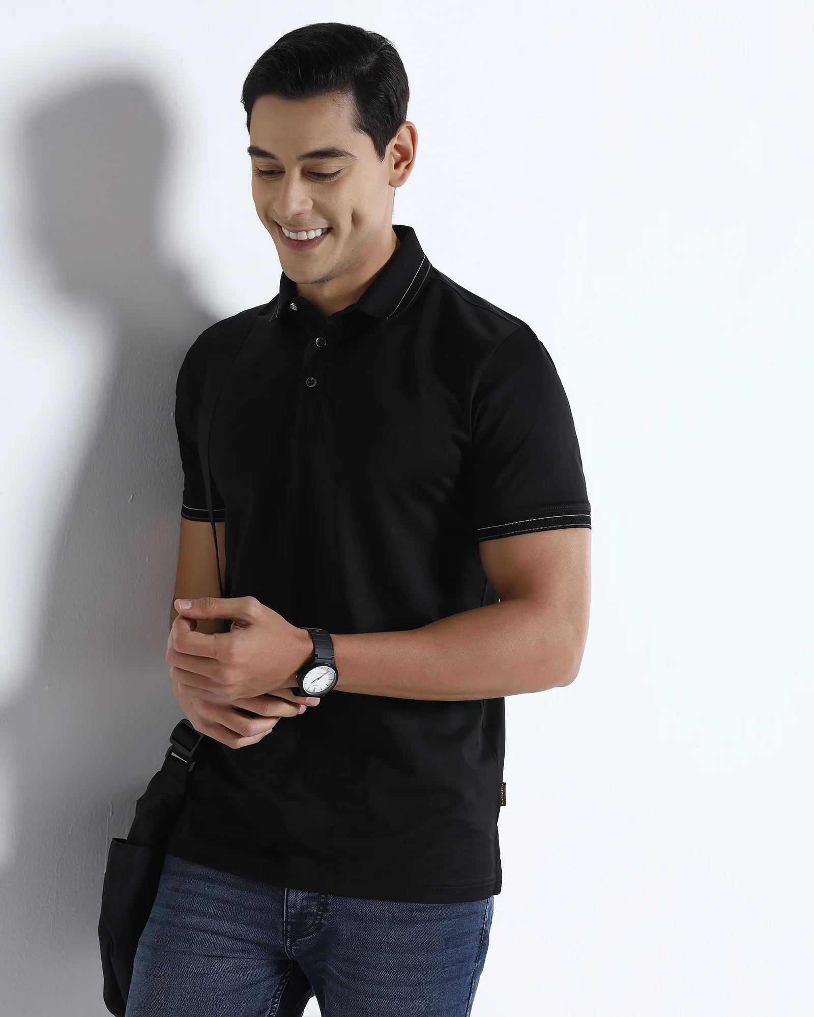 Black Solid Polo - Ram - Image 7
