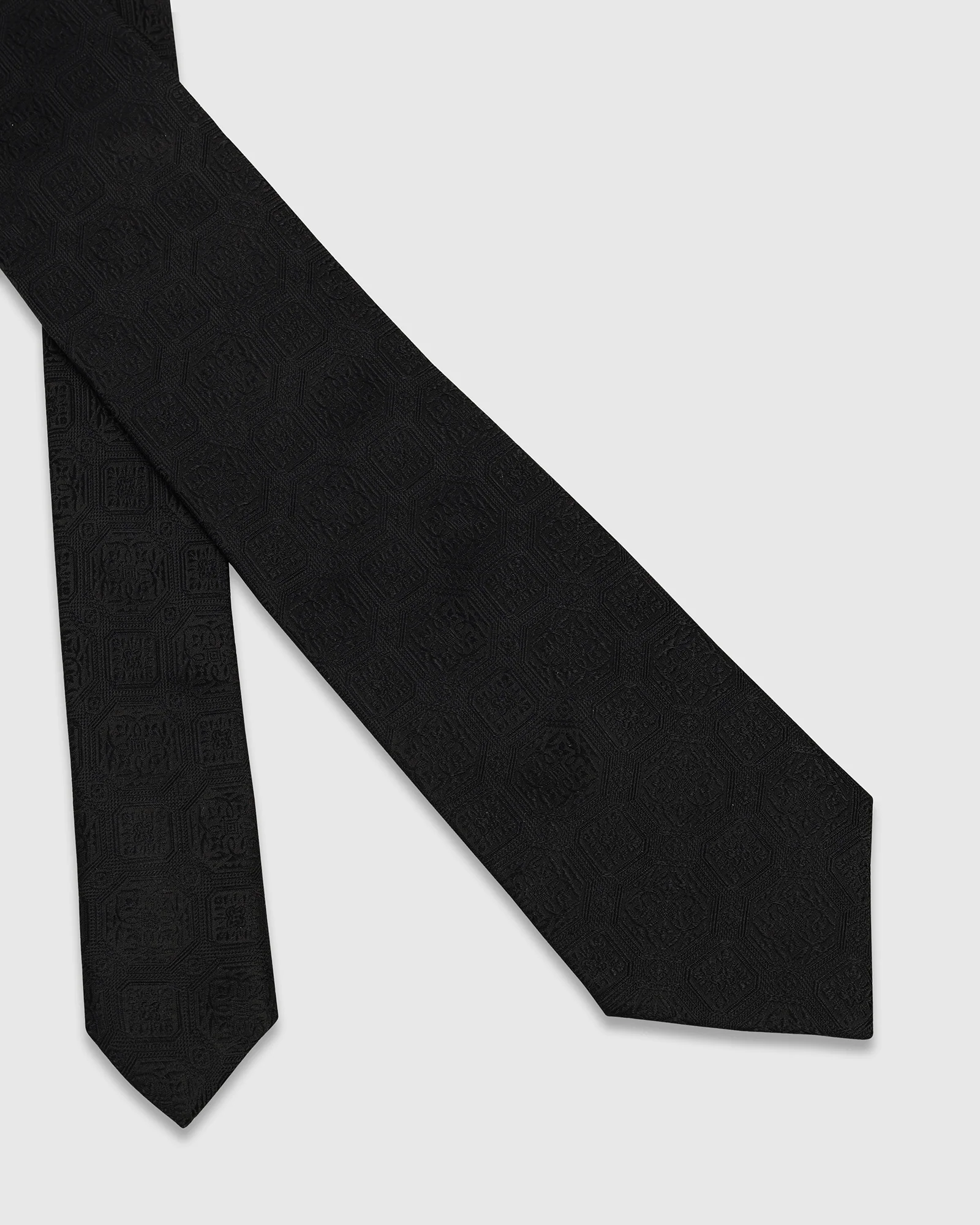Black Silk Jacquard Tie - Willibald - Image 2