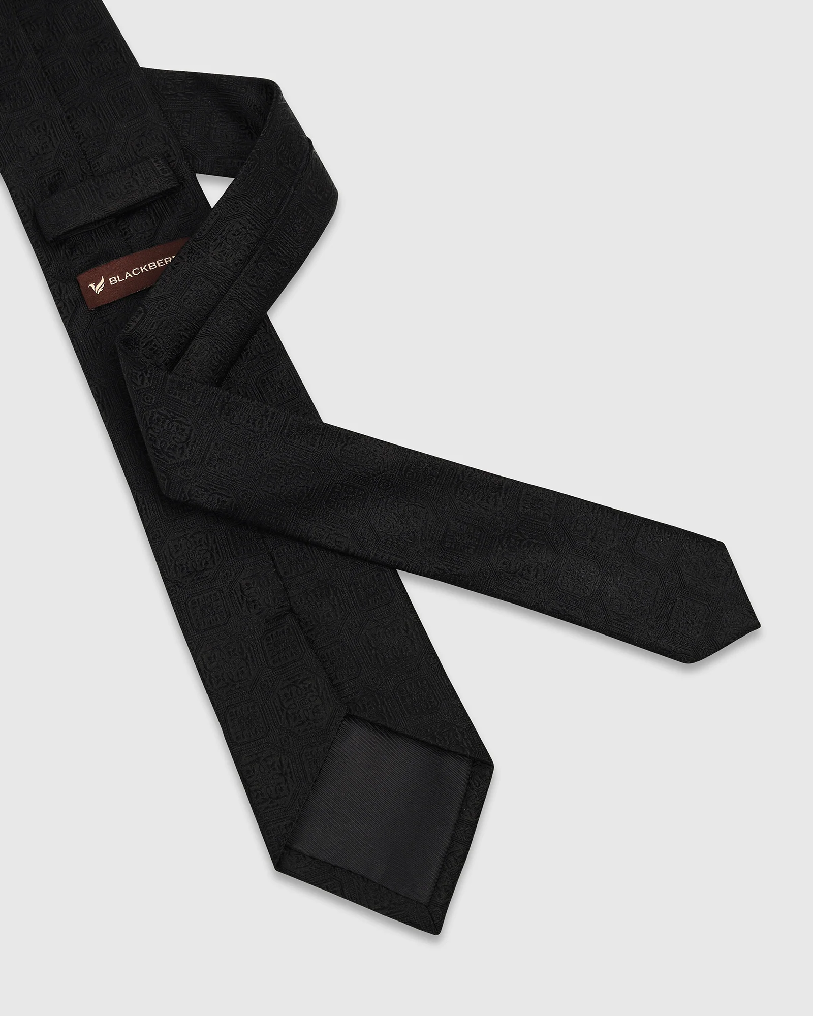 Black Silk Jacquard Tie - Willibald - Image 4