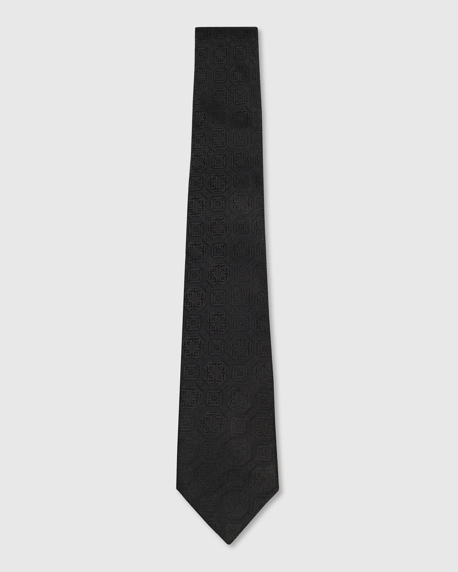 Black Silk Jacquard Tie - Willibald - Image 5