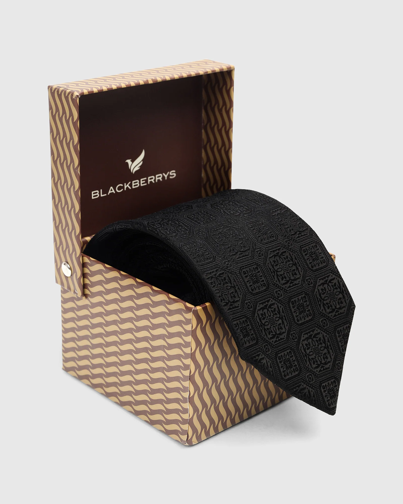 Black Silk Jacquard Tie - Willibald - Image 6