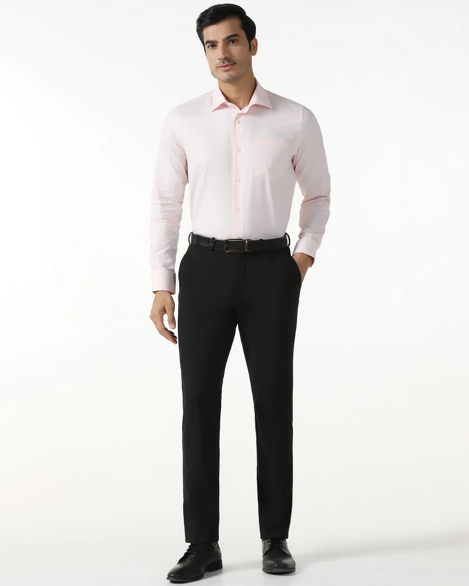 Black Solid Trouser - Black-265
