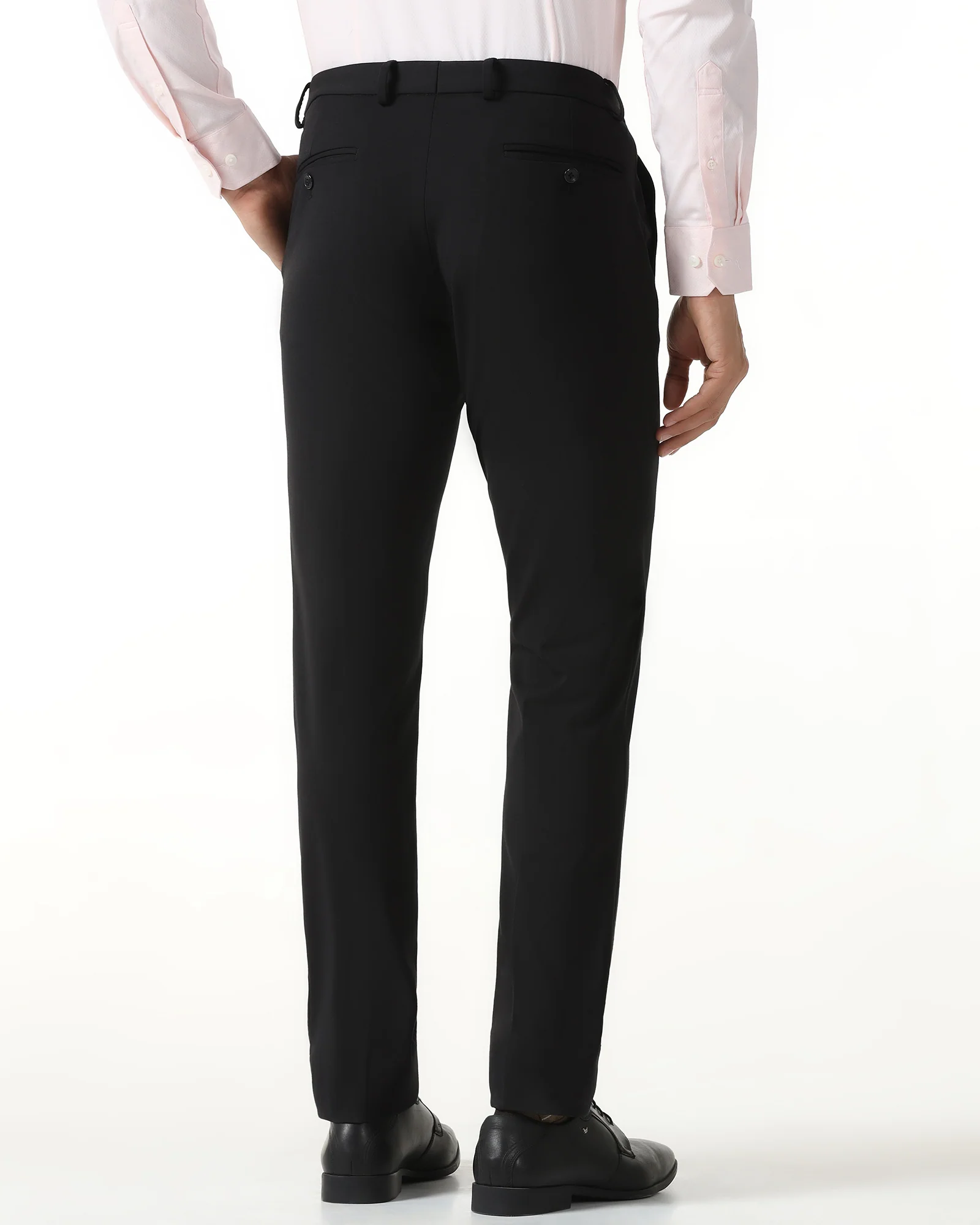 Black Solid Trouser - Black-265 - Image 2