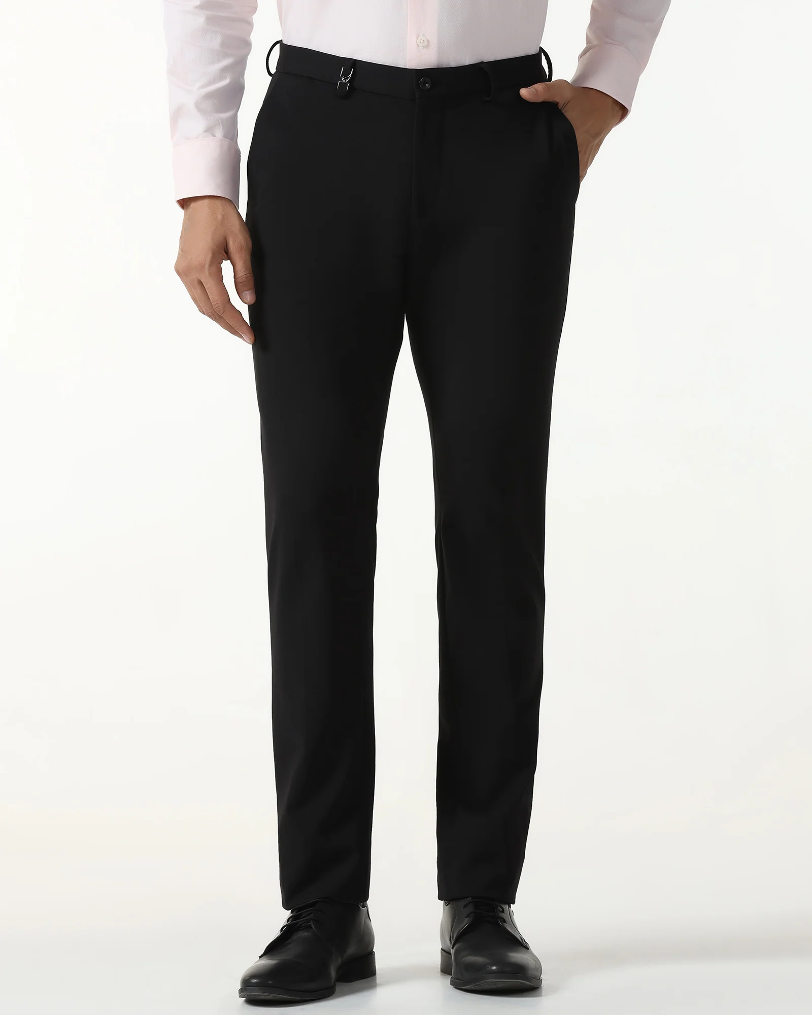Black Solid Trouser - Black-265 - Image 3