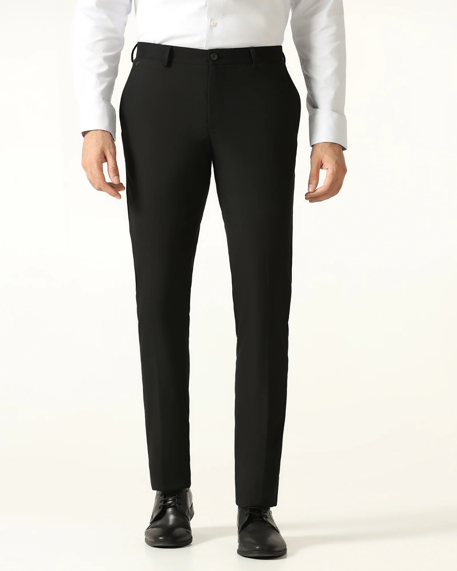 Black Solid Trouser - Malone - Image 2