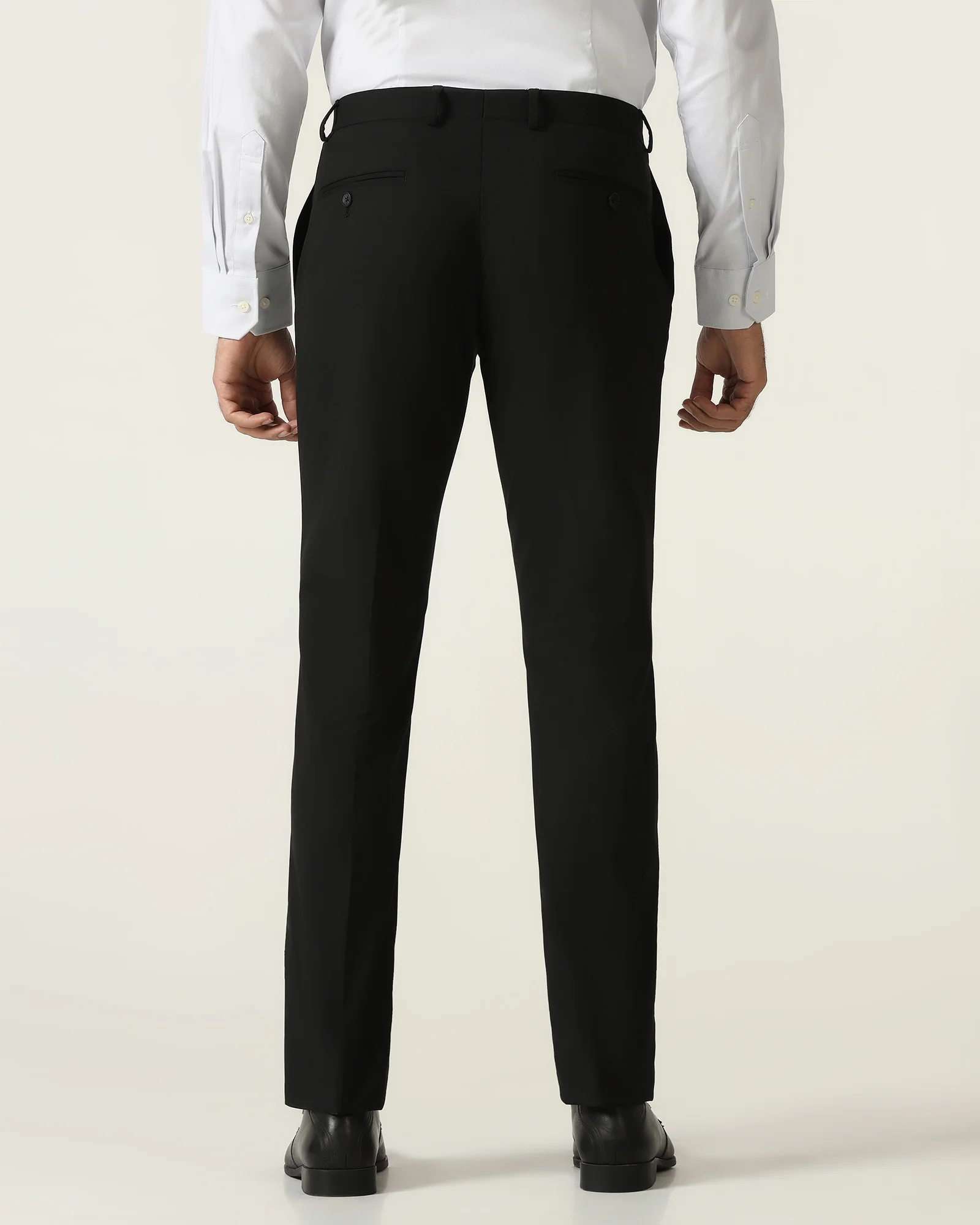 Black Solid Trouser - Malone - Image 3