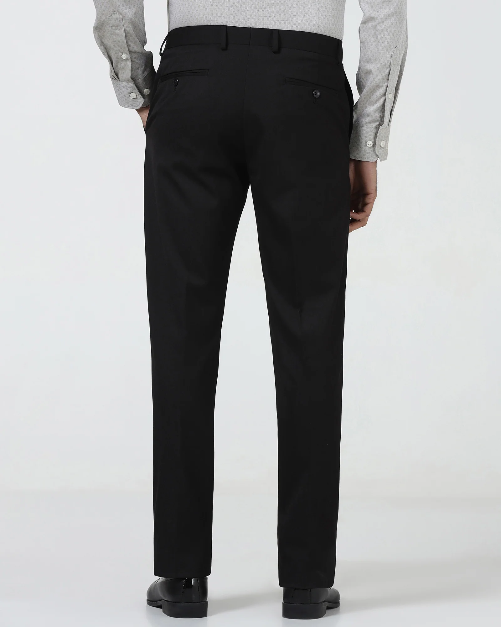 Black Solid Trouser - Marco - Image 2