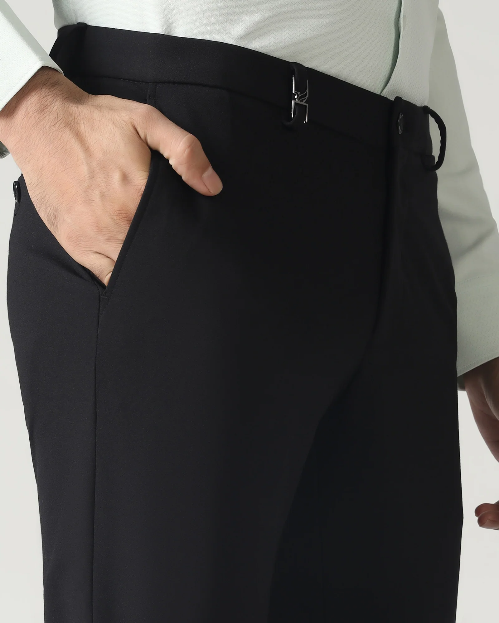 Black Solid Trouser - Oak - Image 4