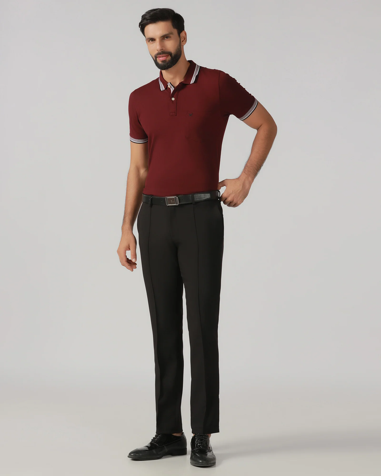 Black Solid Trouser - Toniq