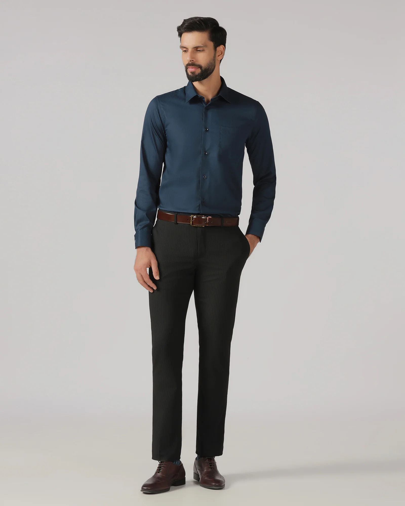 Black Stripe Trouser - Merlot