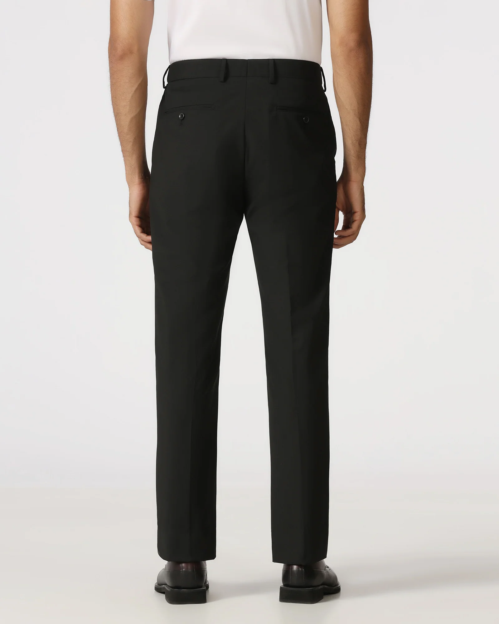 Black Technowaist Solid Trouser - John - Image 2