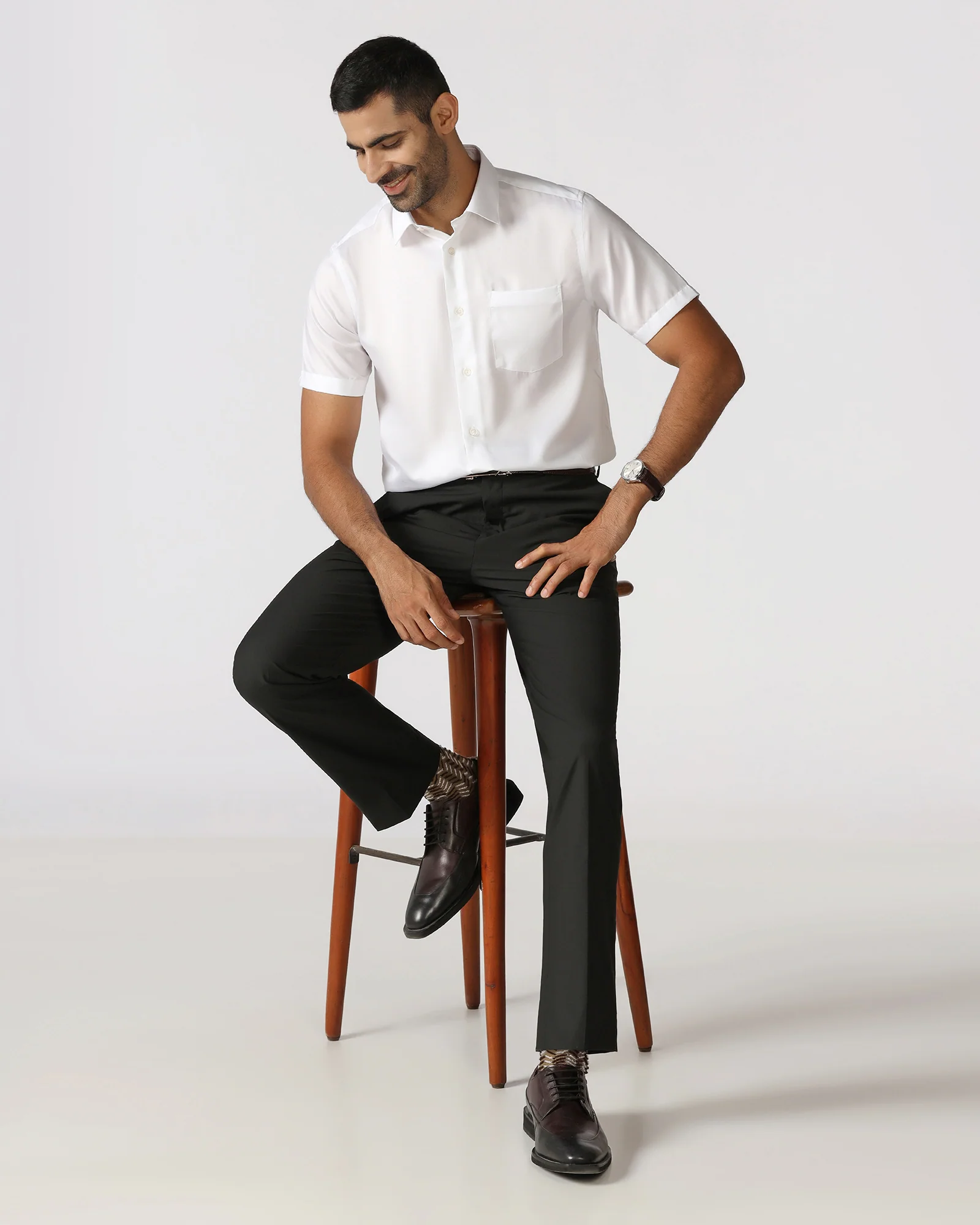 Black Technowaist Solid Trouser - John - Image 6