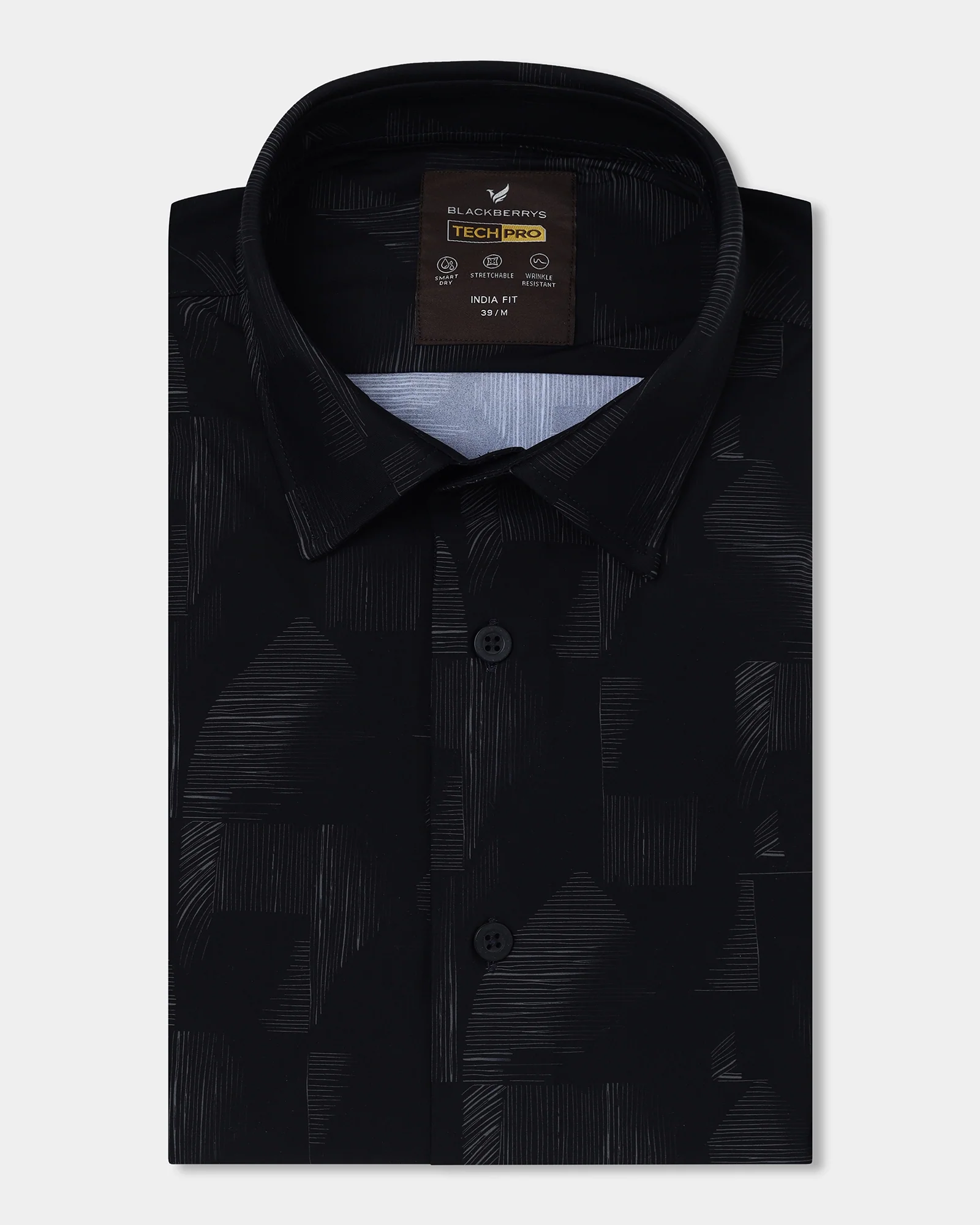 Black Half Sleeve TechPro Printed Shirt - Median - Image 5