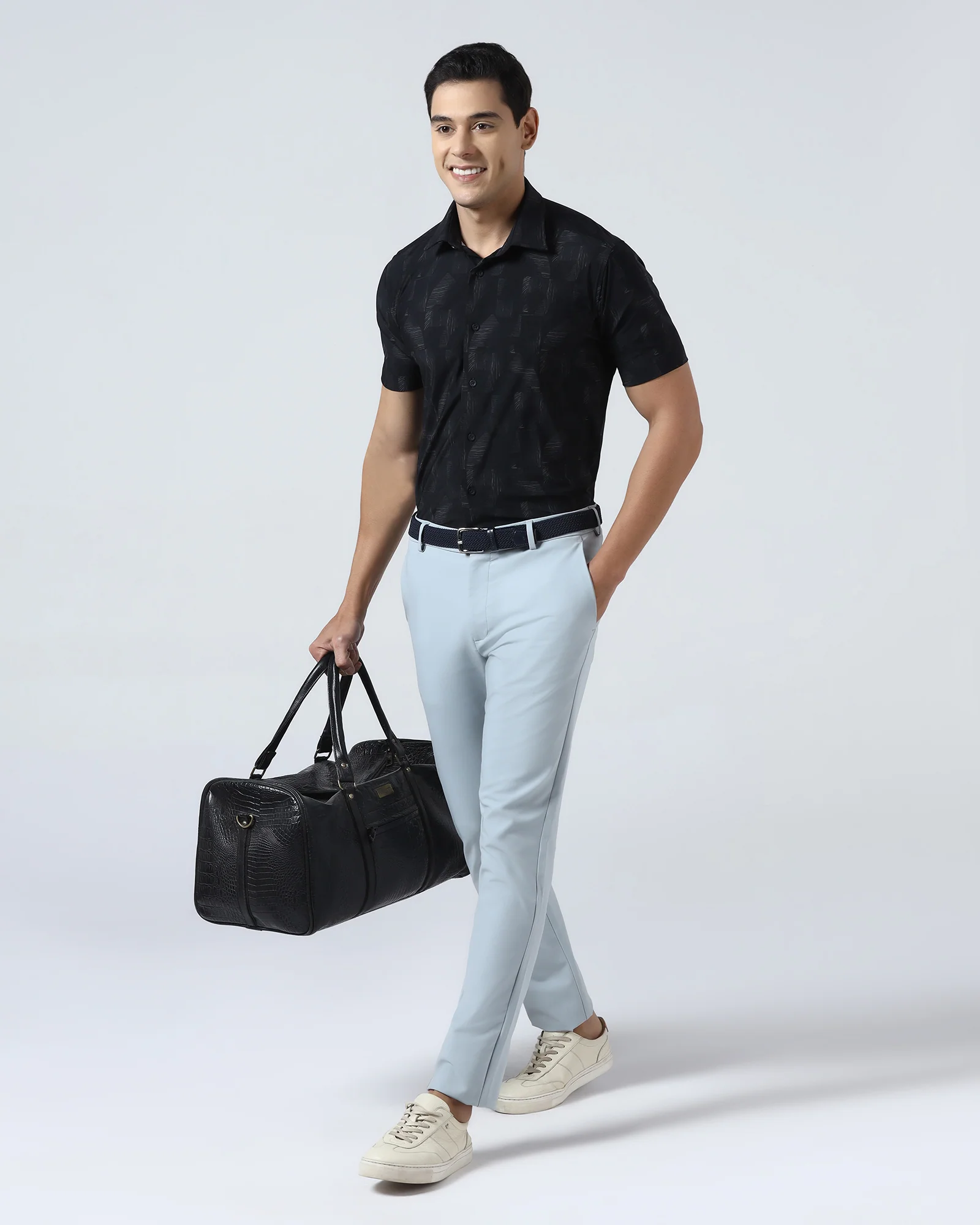 Black Half Sleeve TechPro Printed Shirt - Median - Image 7
