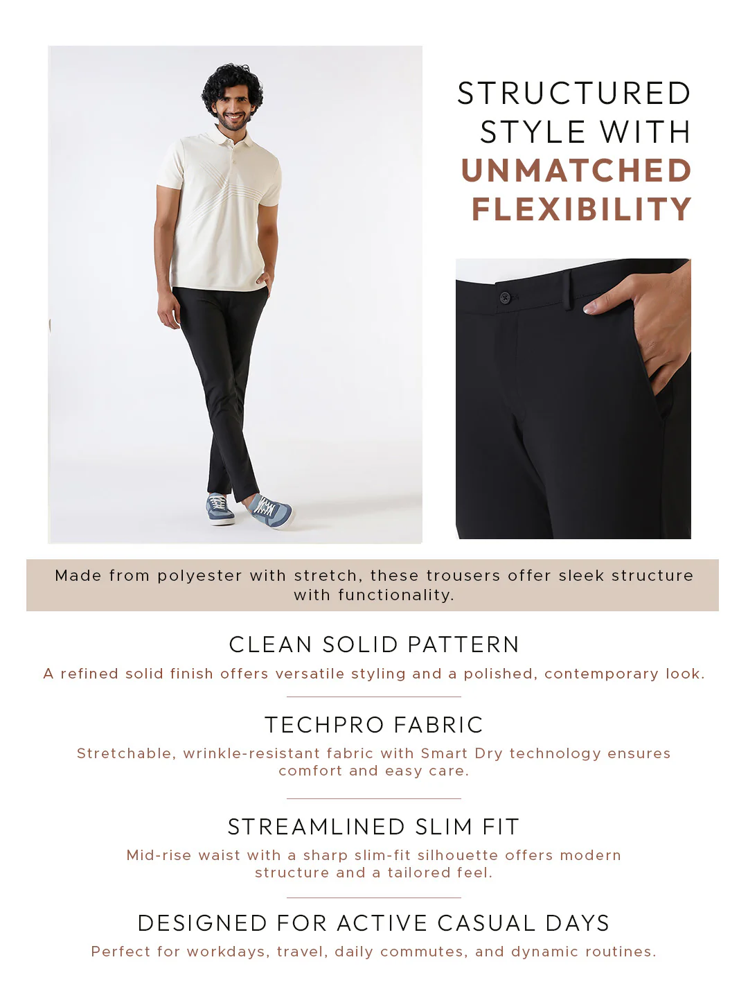 Black TechPro Solid Khakis - Yukon - Image 8