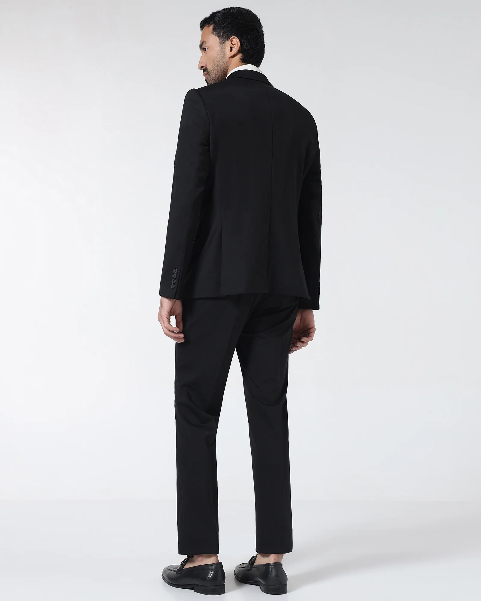 Black Techpro Two Piece Solid Suit - Delore - Image 2